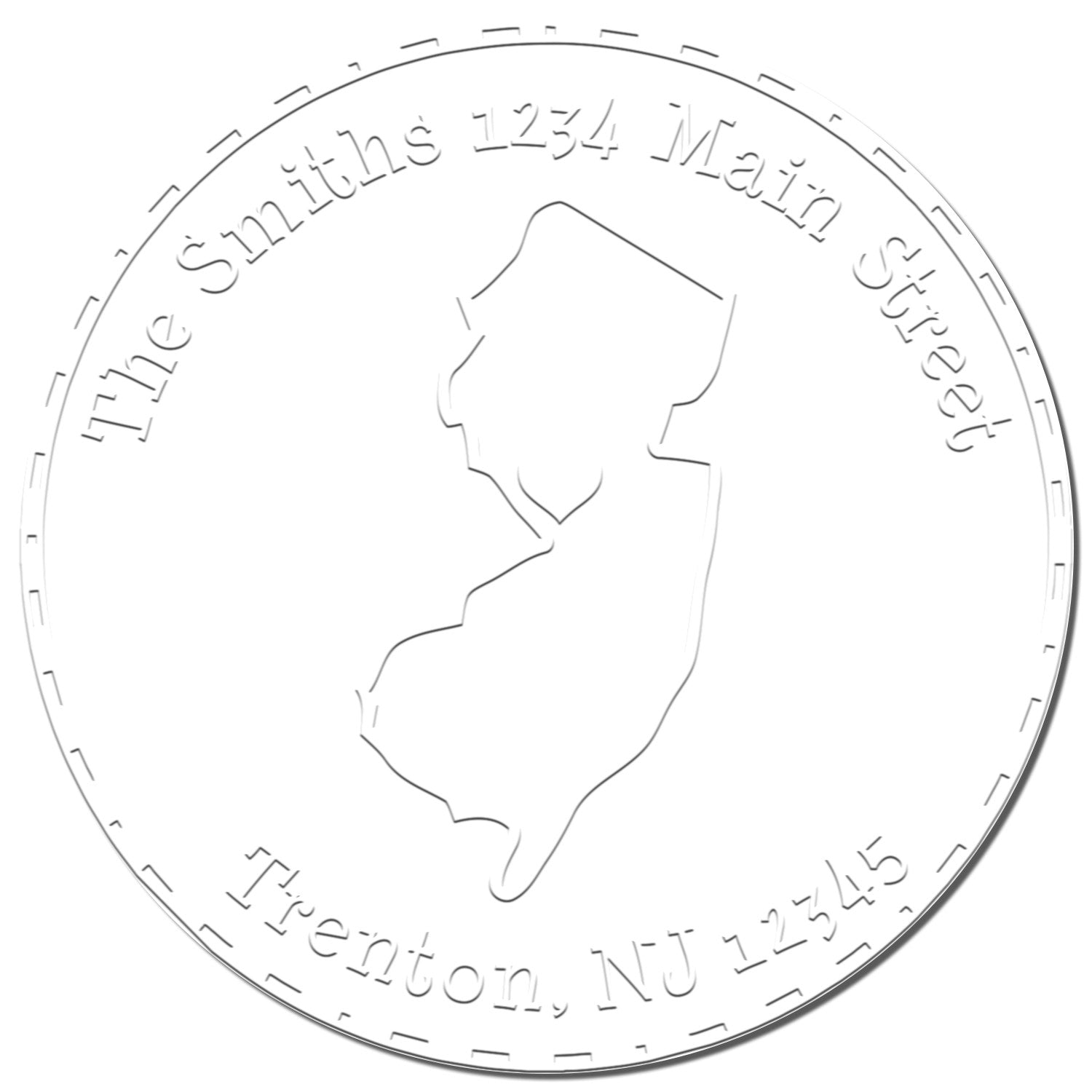 Soft NJ State Love Customized Return Address Embossed Stamp