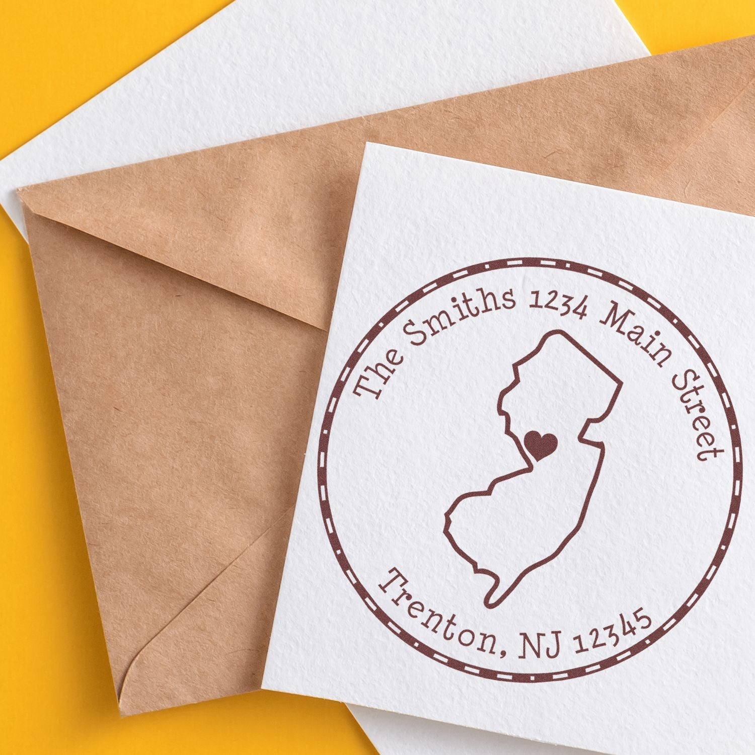 PSI Pre-Inked Round New Jersey State Luv Address Stamp