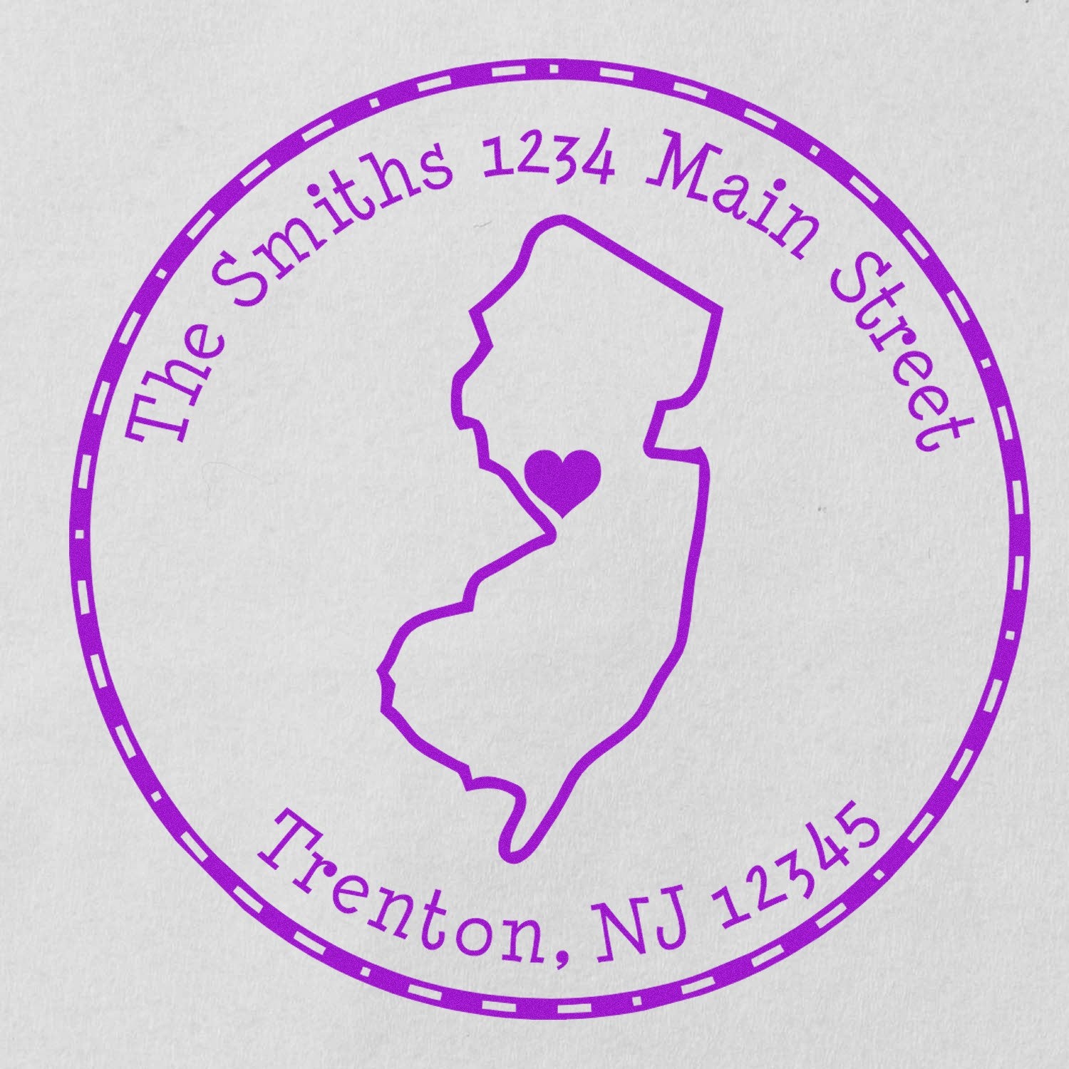 Slim Round New Jersey State Luv Address Stamp