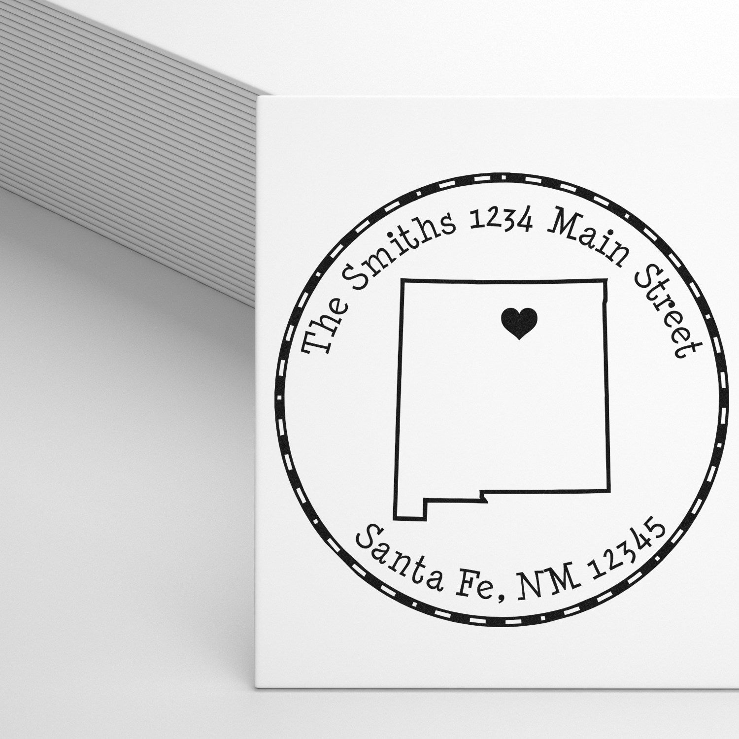 PSI Pre-Inked Round New Mexico State Luv Address Stamp