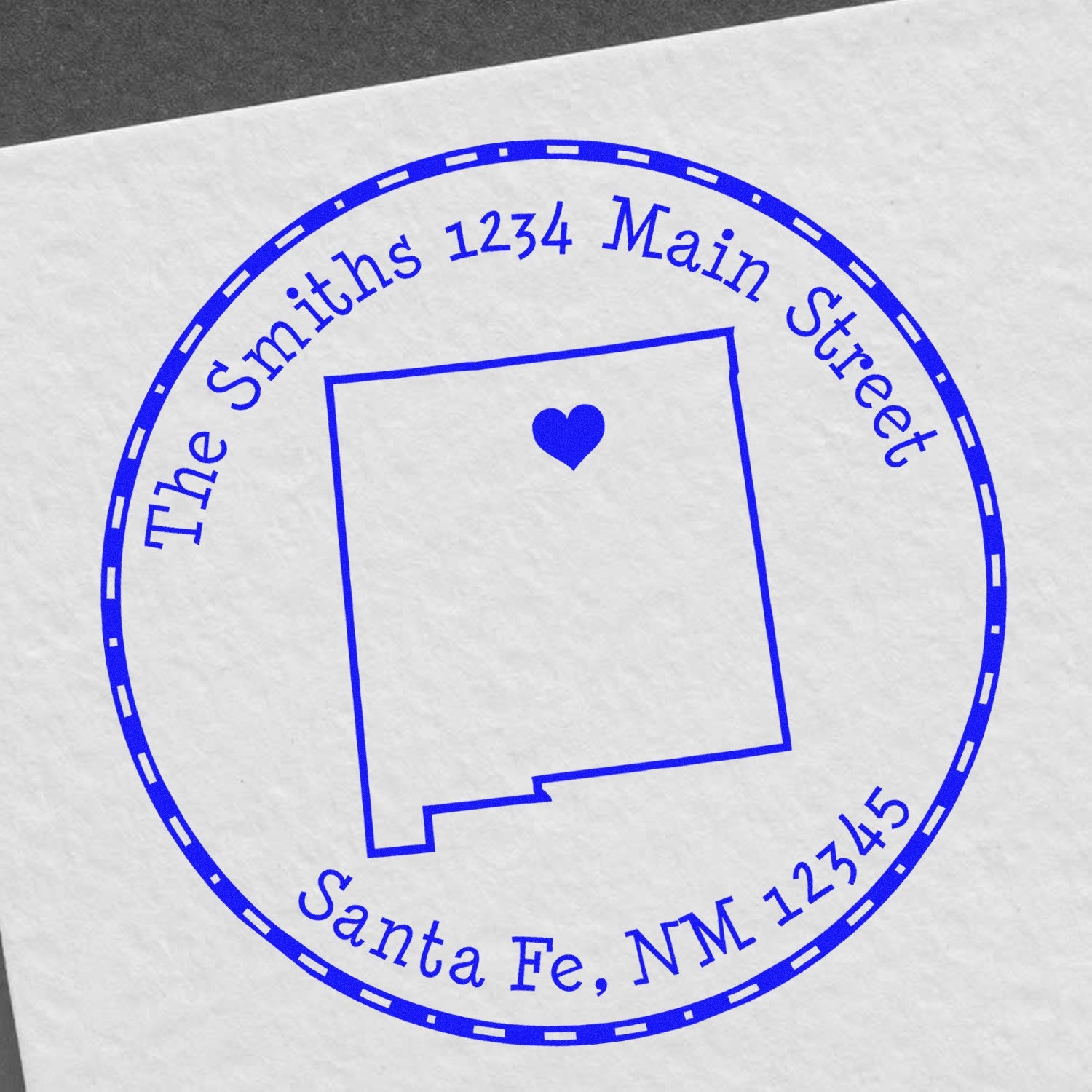 Self-Inking Round New Mexico State Luv Address Stamp