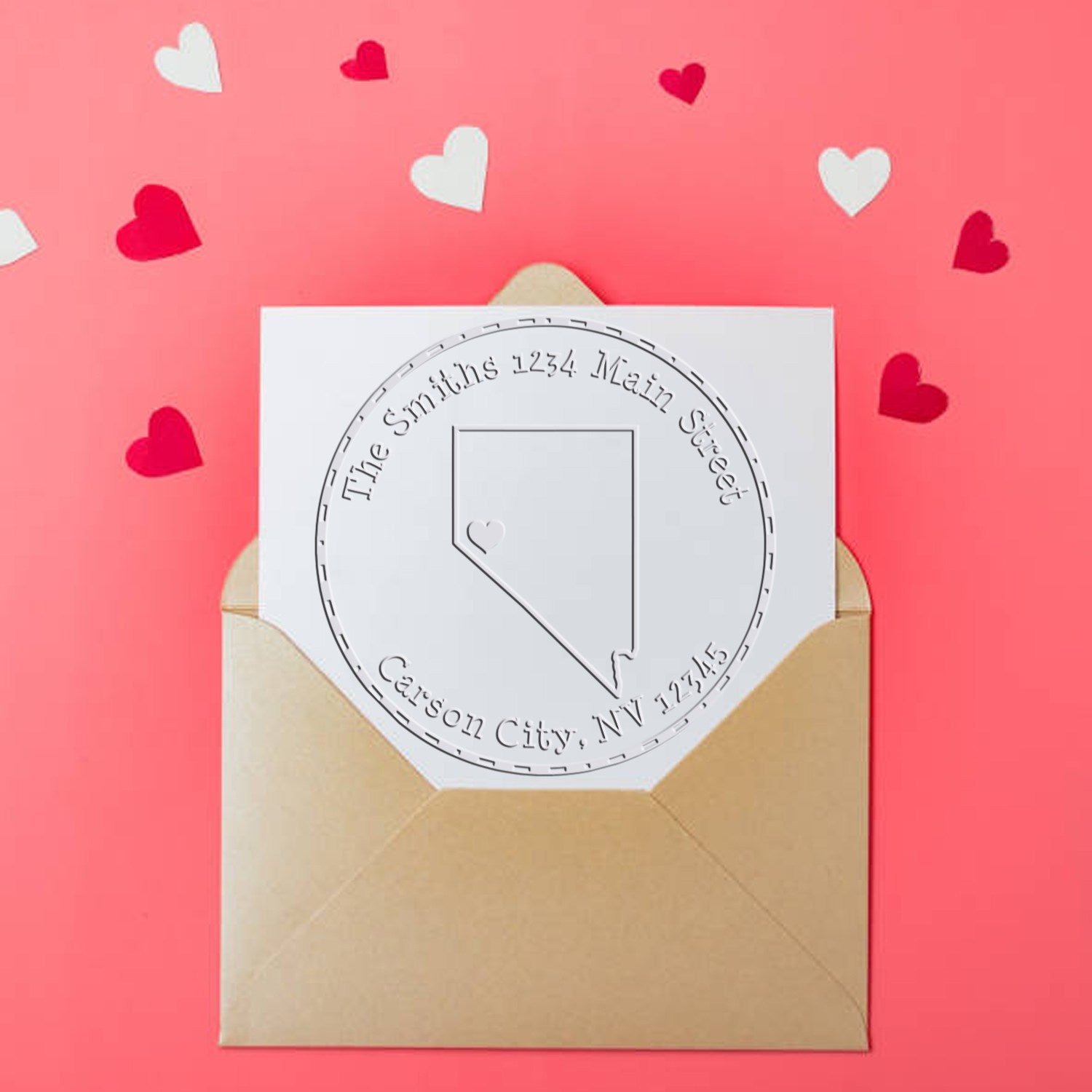 NV State Love Desk Handcrafted Home Address Stamp Embosser - Engineer Seal Stamps