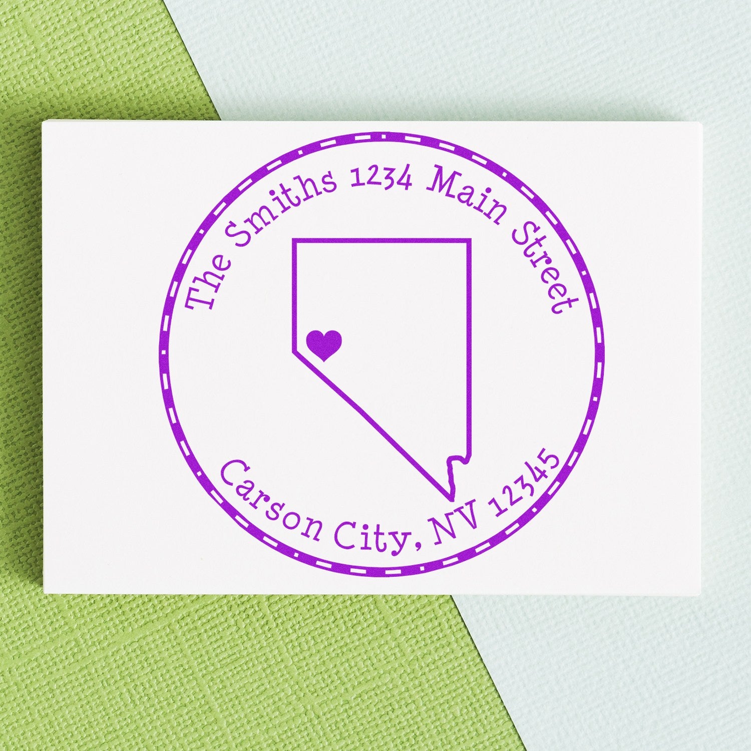 Slim Round Nevada State Luv Address Stamp