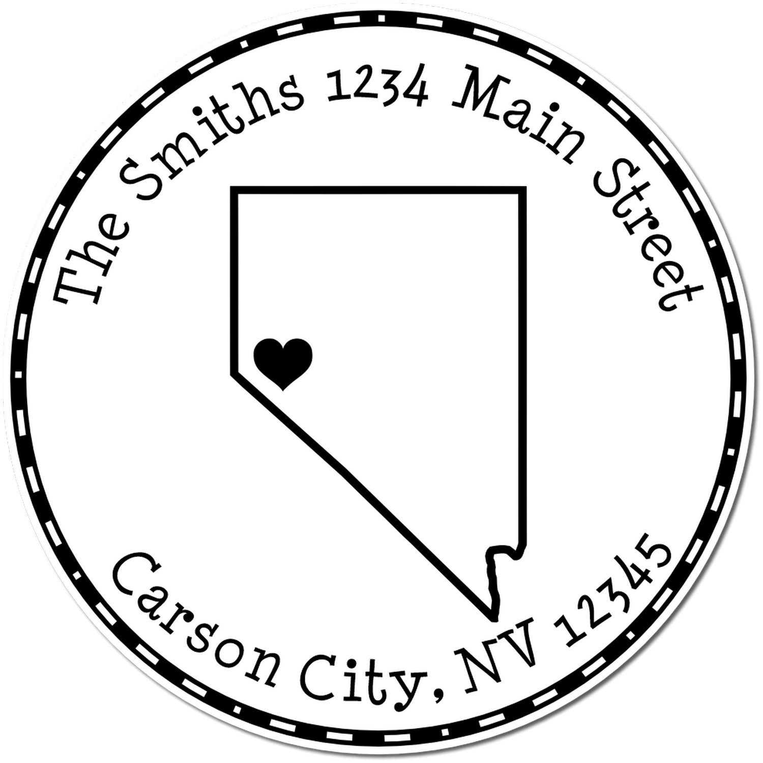 PSI Pre-Inked Round Nevada State Luv Address Stamp