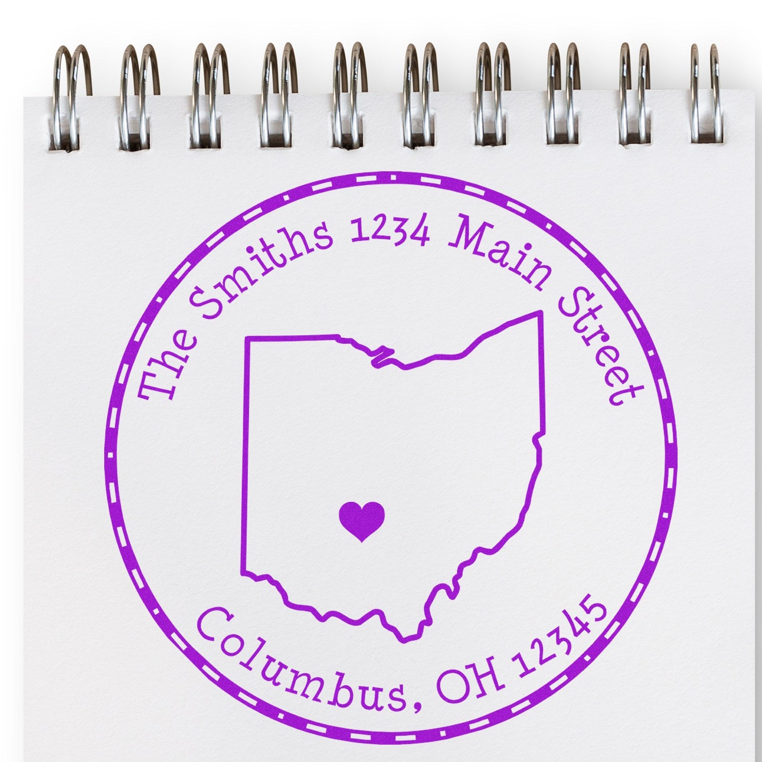 Wood Handle Round Ohio State Luv Address Stamp