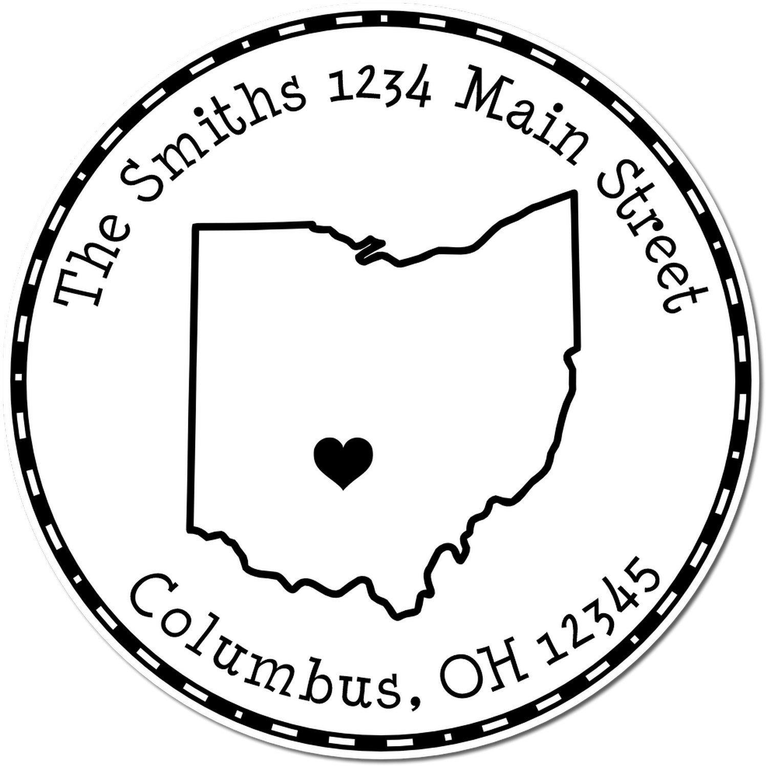 Slim Round Ohio State Luv Address Stamp