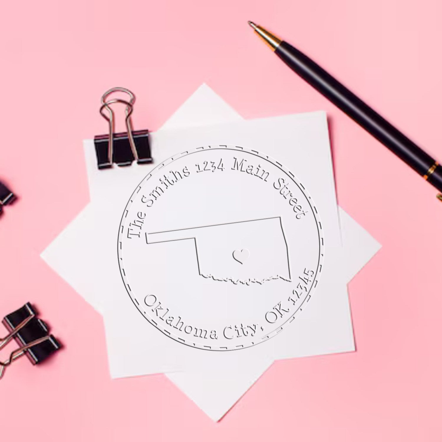 Hybrid Oklahoma Personalizable Mail Address Stamp Embosser - Engineer Seal Stamps