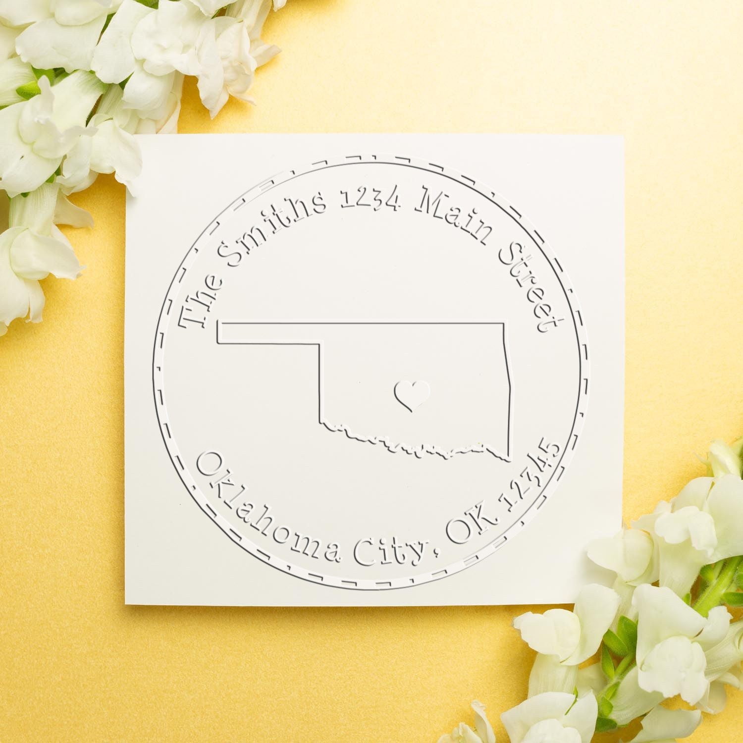 Soft OK State Love Customized Address Return Embosser Seal