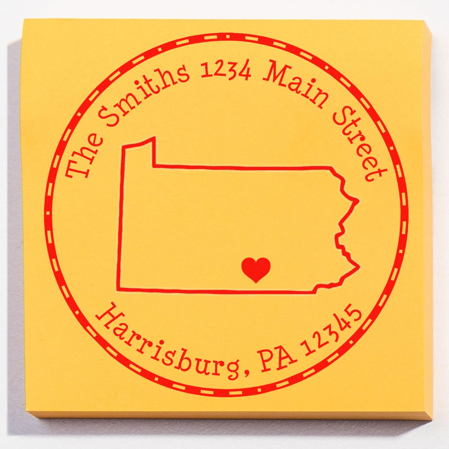 PSI Pre-Inked Round Pennsylvania State Luv Address Stamp