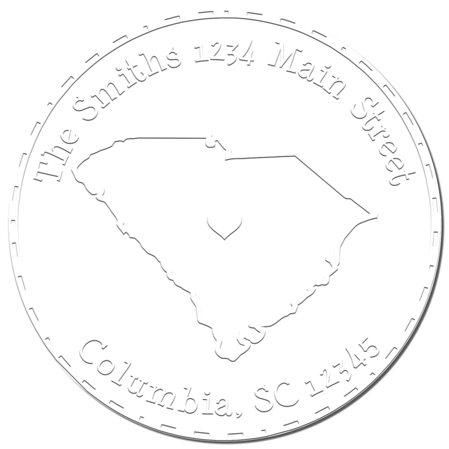 Soft SC State Love Customized Address Return Embossed Seal