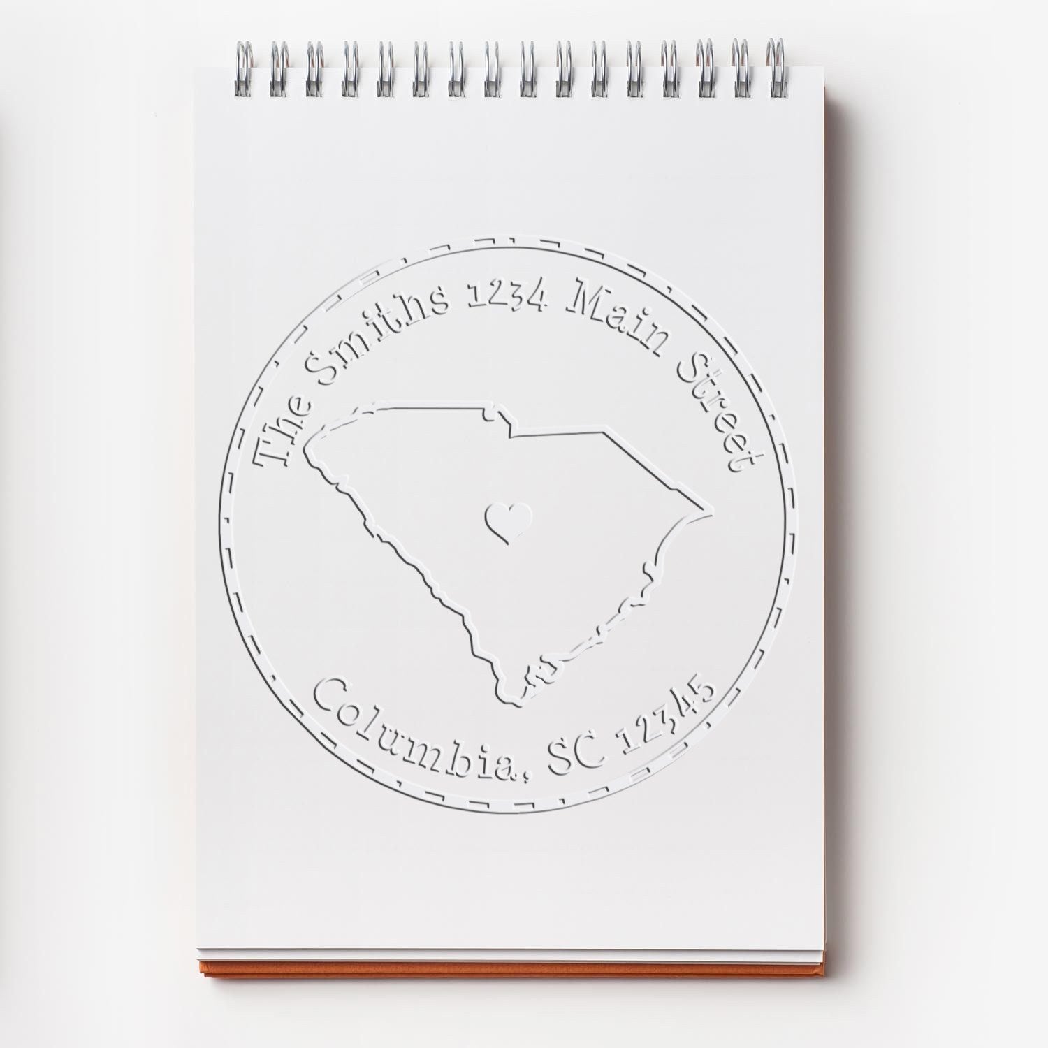 Soft SC State Love Customized Address Return Embossed Seal