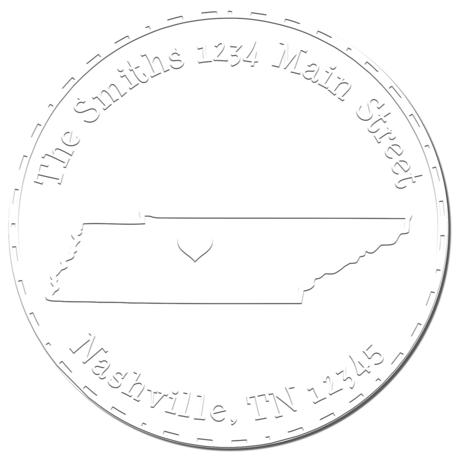 TN State Love Desk Handcrafted Return Address Embossed Seal