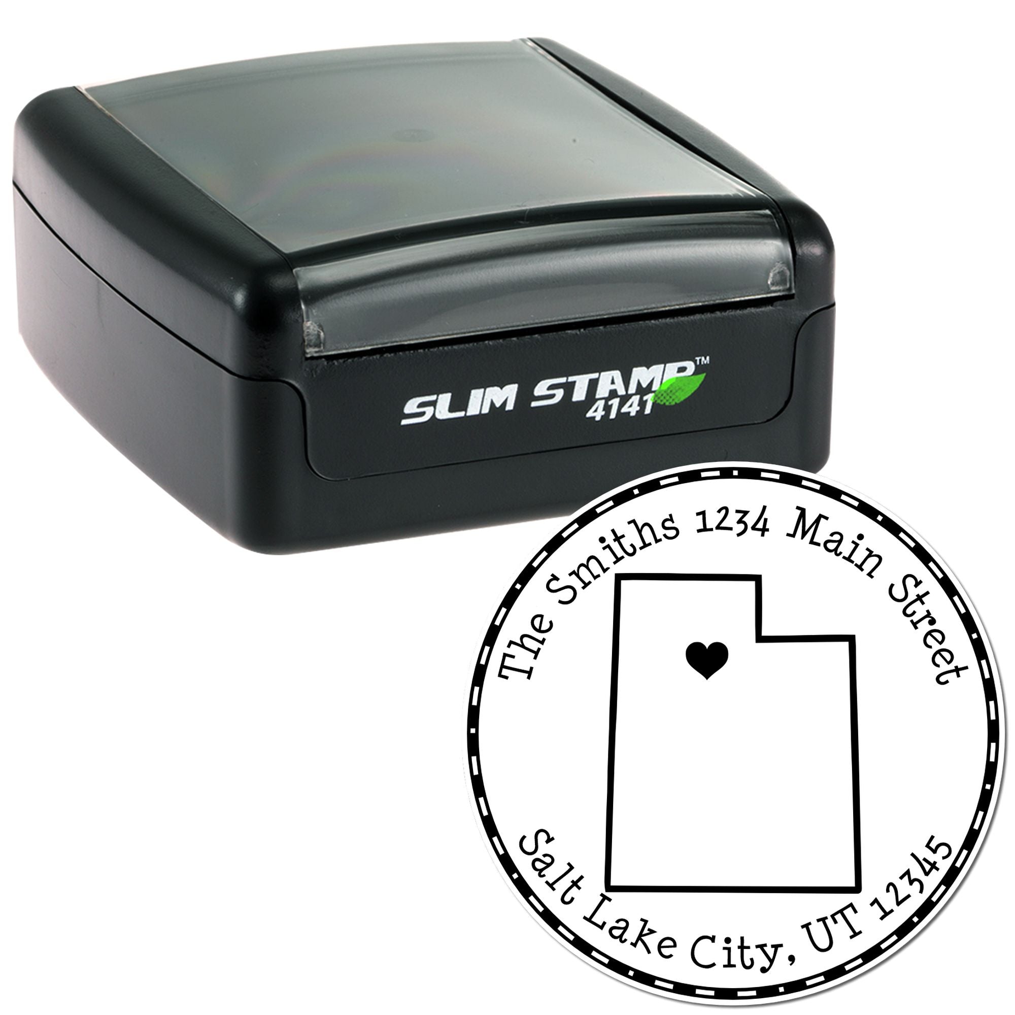 Slim Round Utah State Luv Address Stamp