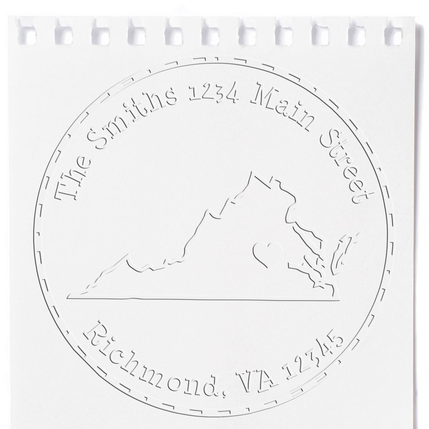 Soft VA State Love Customized Address Return Seal Stamp