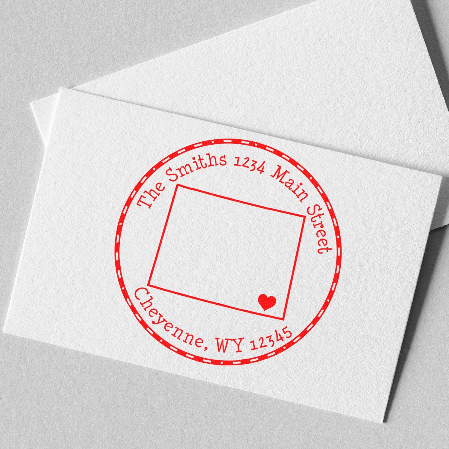 Slim Round Wyoming State Luv Address Stamp