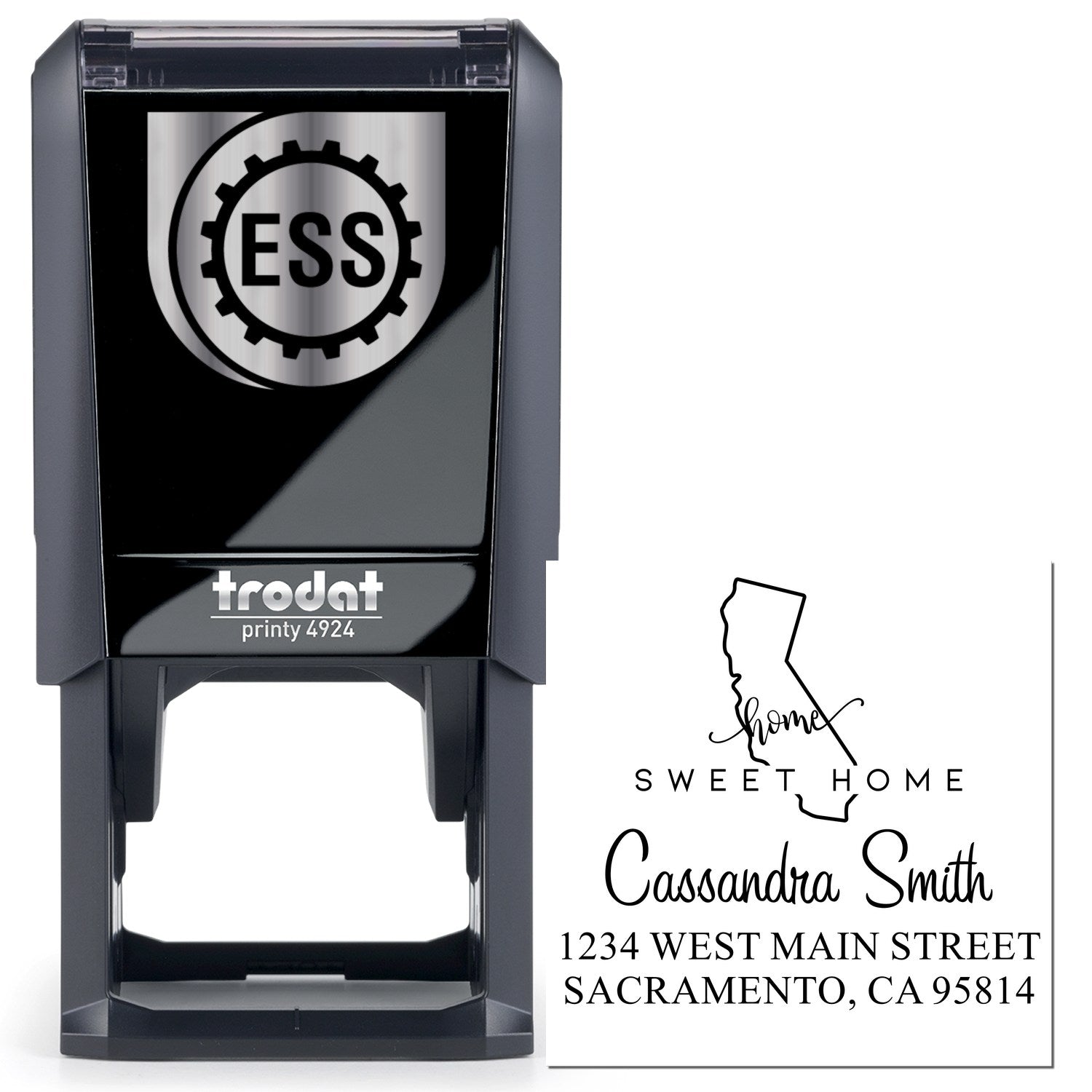 Self-Inking Home Sweet Home California Personalized Mail Stamp