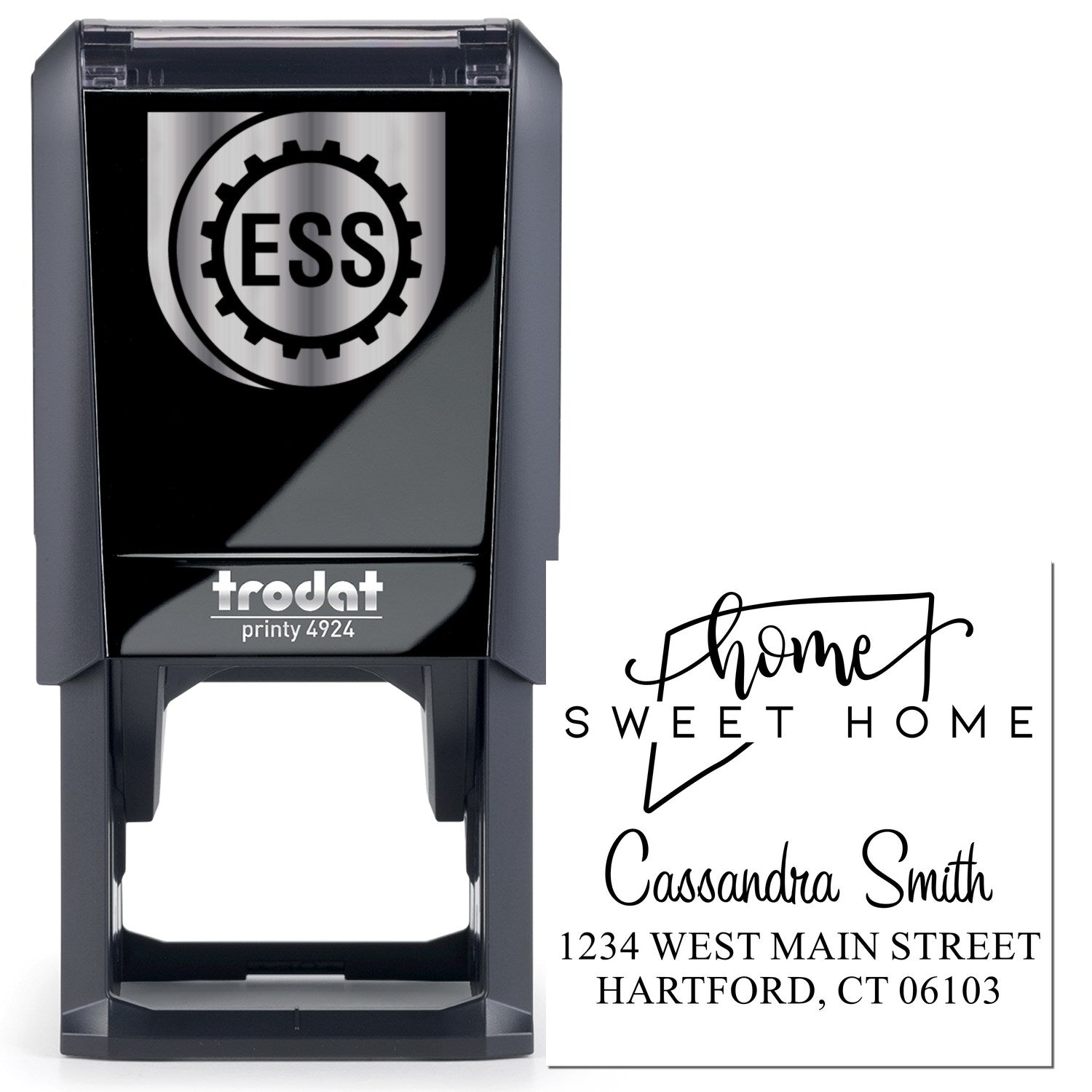 Self-Inking Home Sweet Home Connecticut Personalized Mail Rubber Stamp