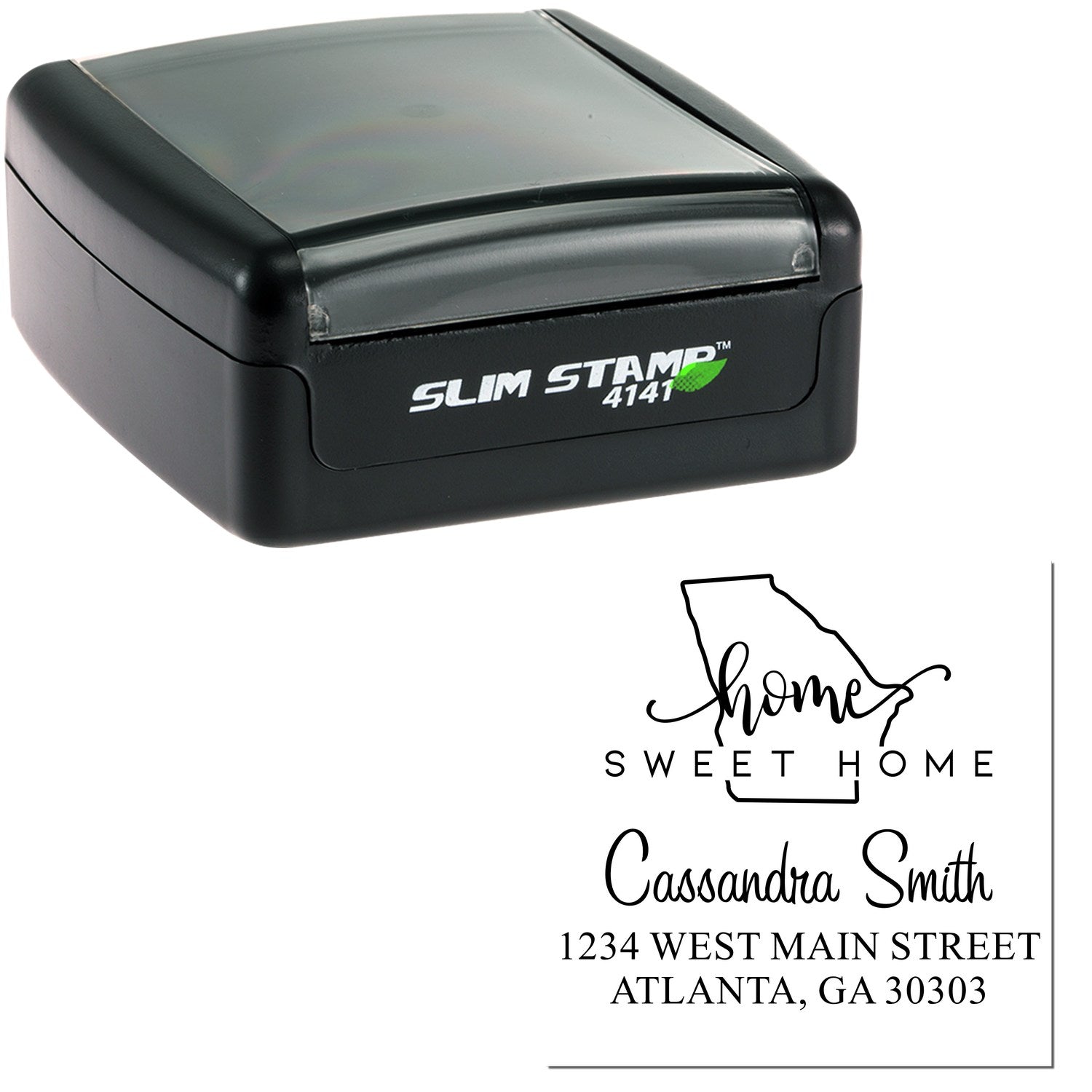 Slim Home Sweet Home Georgia Personalized Home Address for Envelopes Stamp