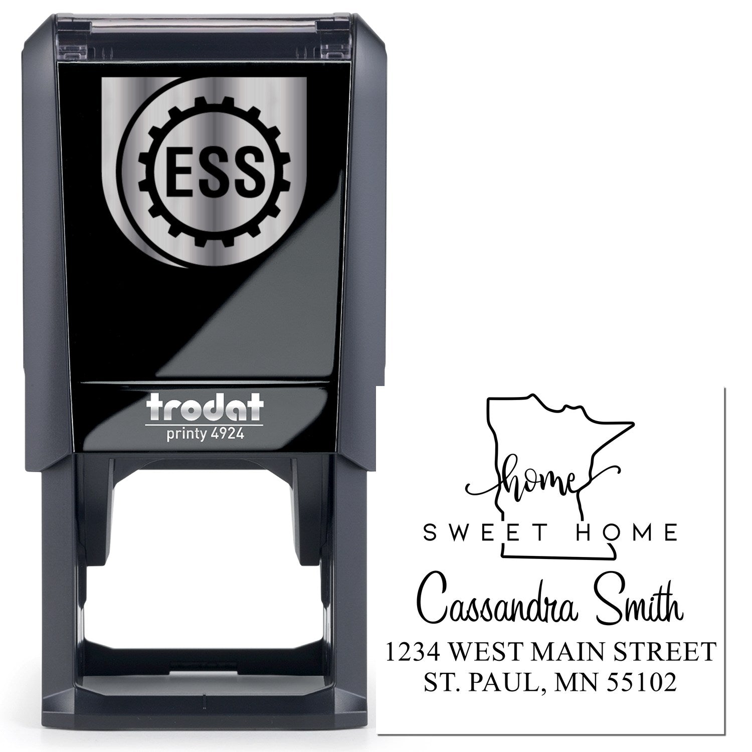 Self-Inking Home Sweet Home Minnesota Personalized New Address Stamp