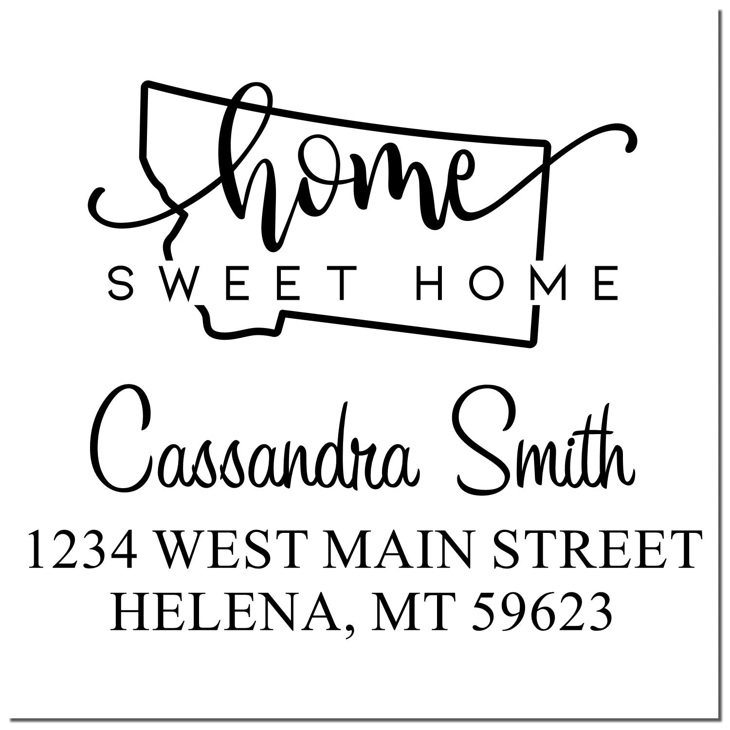 Self-Inking Home Sweet Home Montana Personalized Home Address for Envelopes Stamp