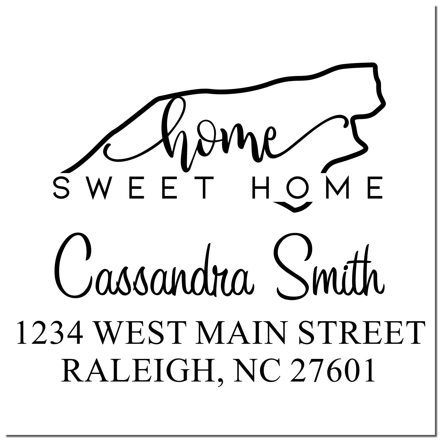 PSI Pre-Inked Home Sweet Home North Carolina Custom Mailing Stamp