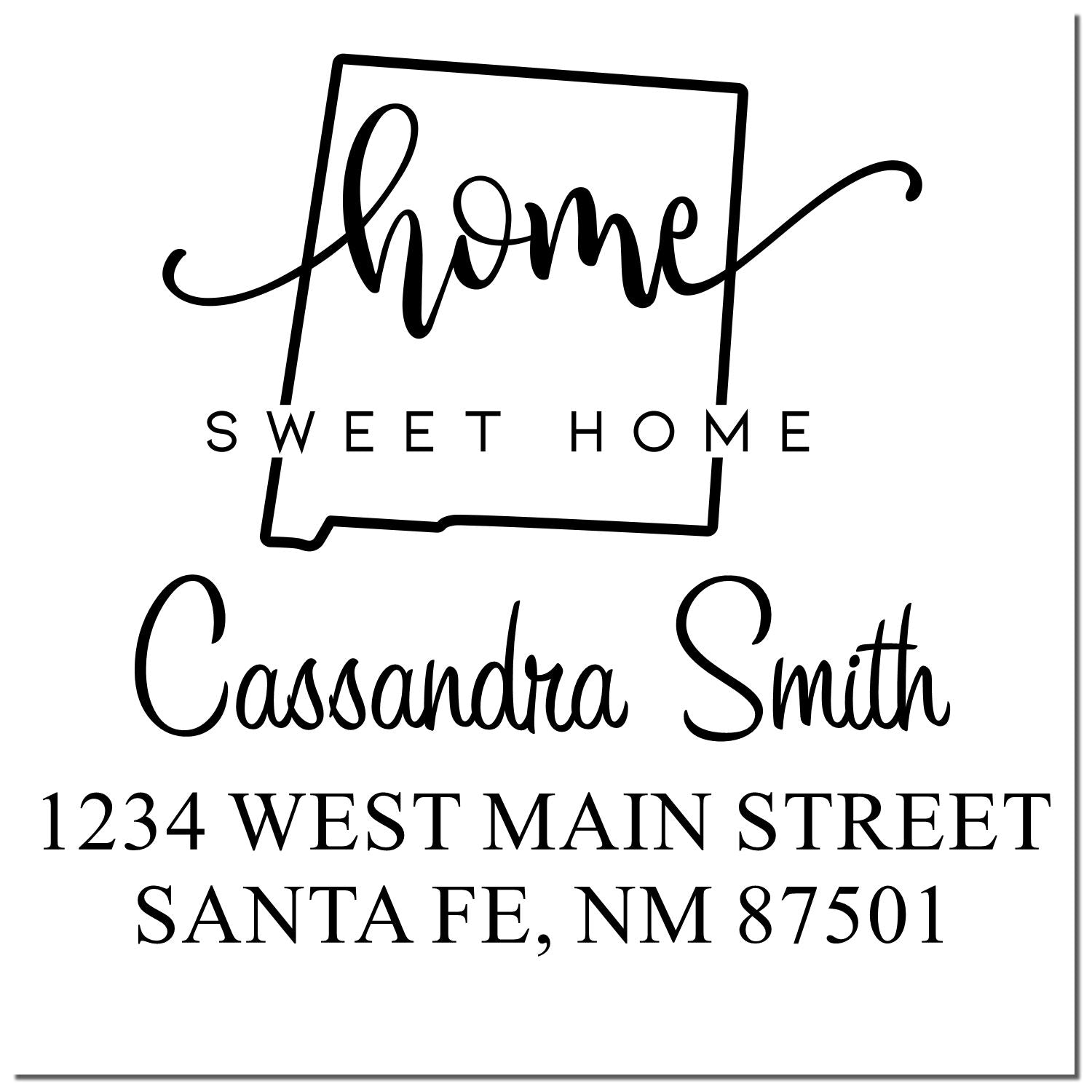 Self-Inking Home Sweet Home New Mexico Personalized Address Label Rubber Stamp