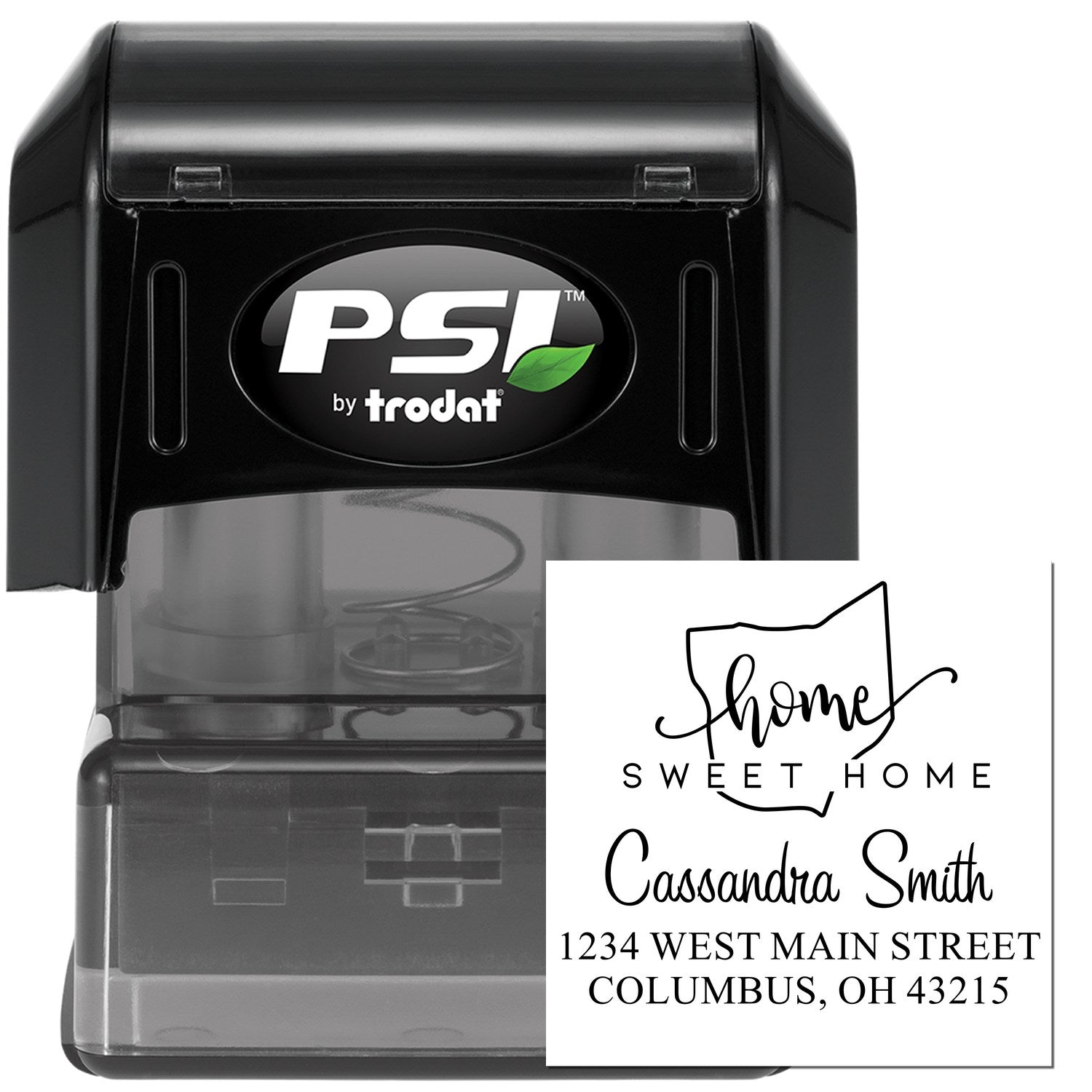 PSI Pre-Inked Home Sweet Home Ohio Custom Mailing Rubber Stamp