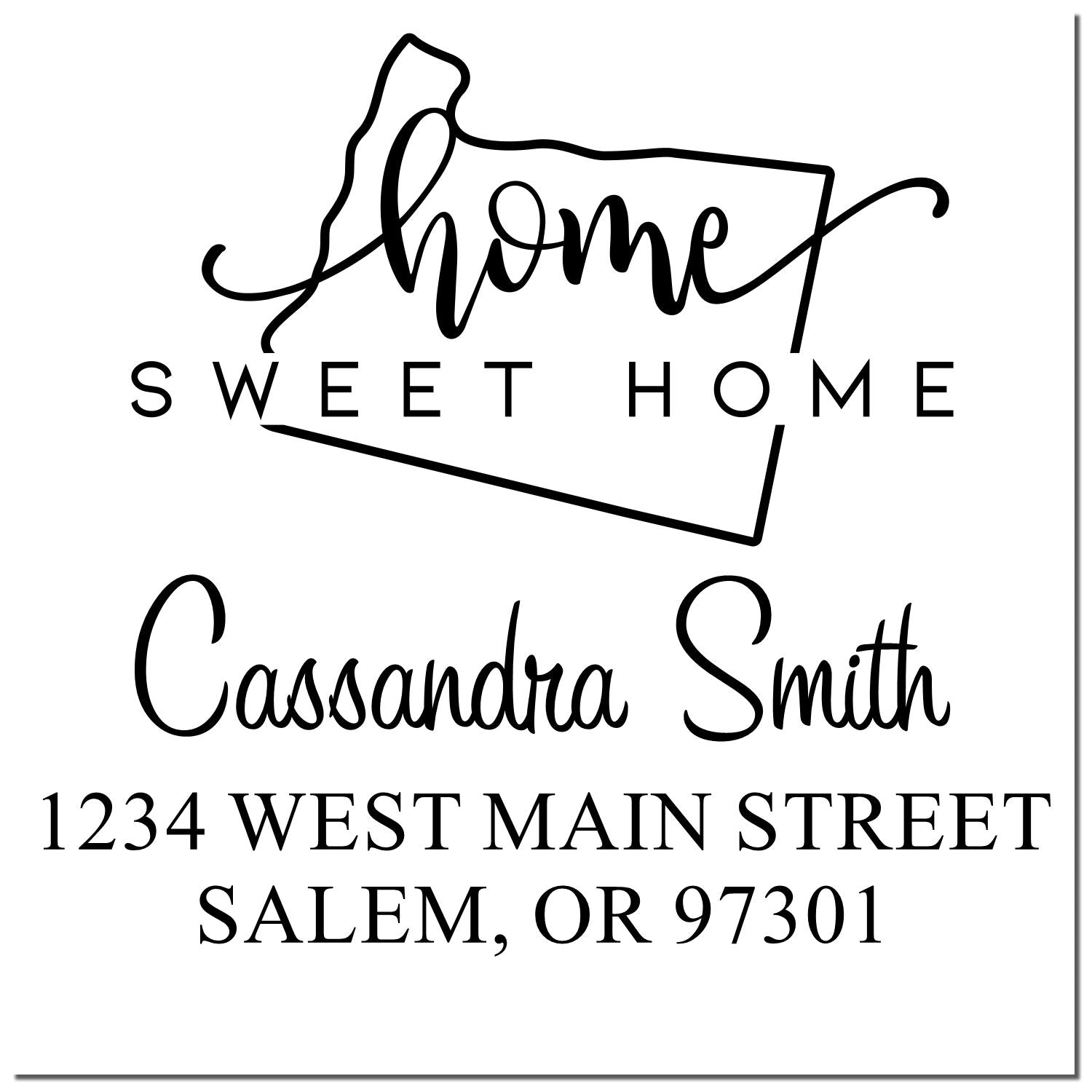 Self-Inking Home Sweet Home Oregon Custom Return Address Rubber Stamp