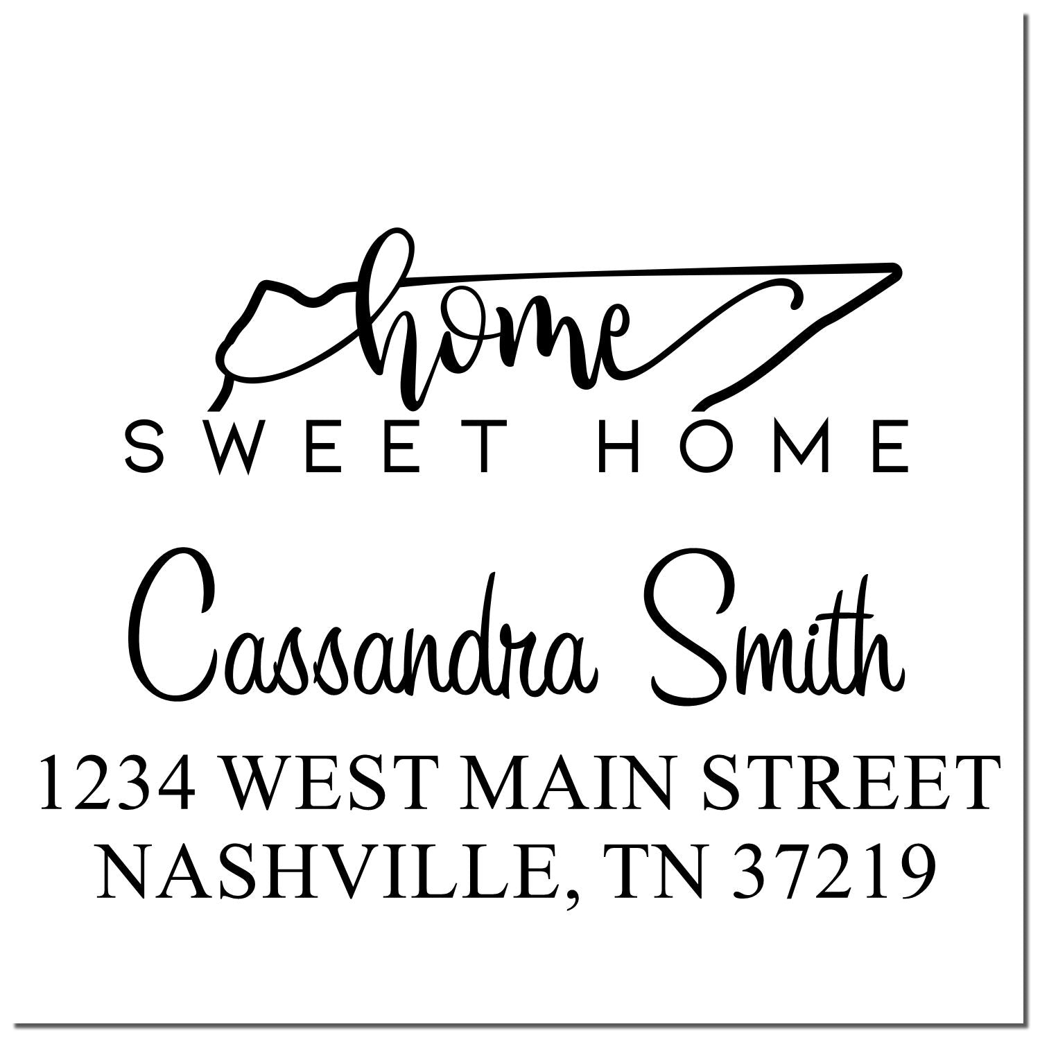 Self-Inking Home Sweet Home Tennessee Custom Mailing Stamper