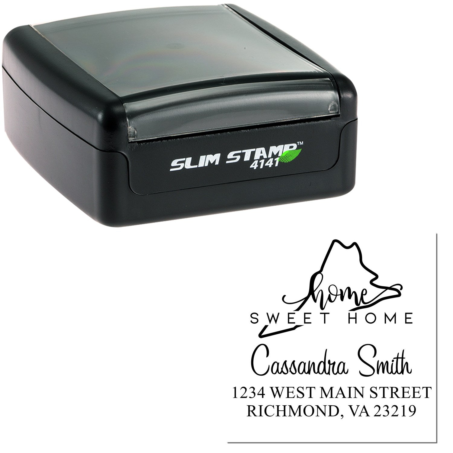 Slim Home Sweet Home Virginia Custom New Address Stamp