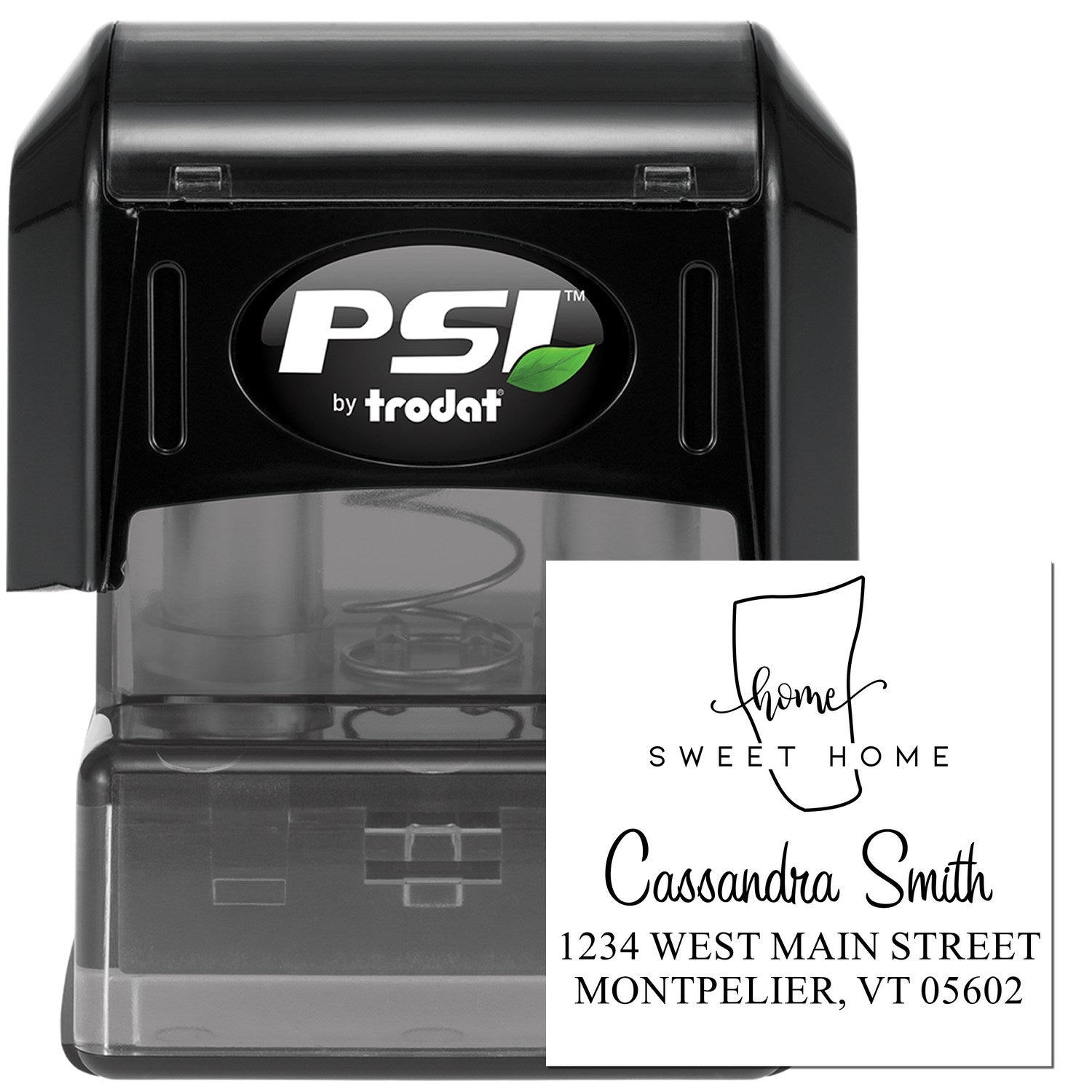 PSI Pre-Inked Home Sweet Home Vermont Custom Address Return Stamp