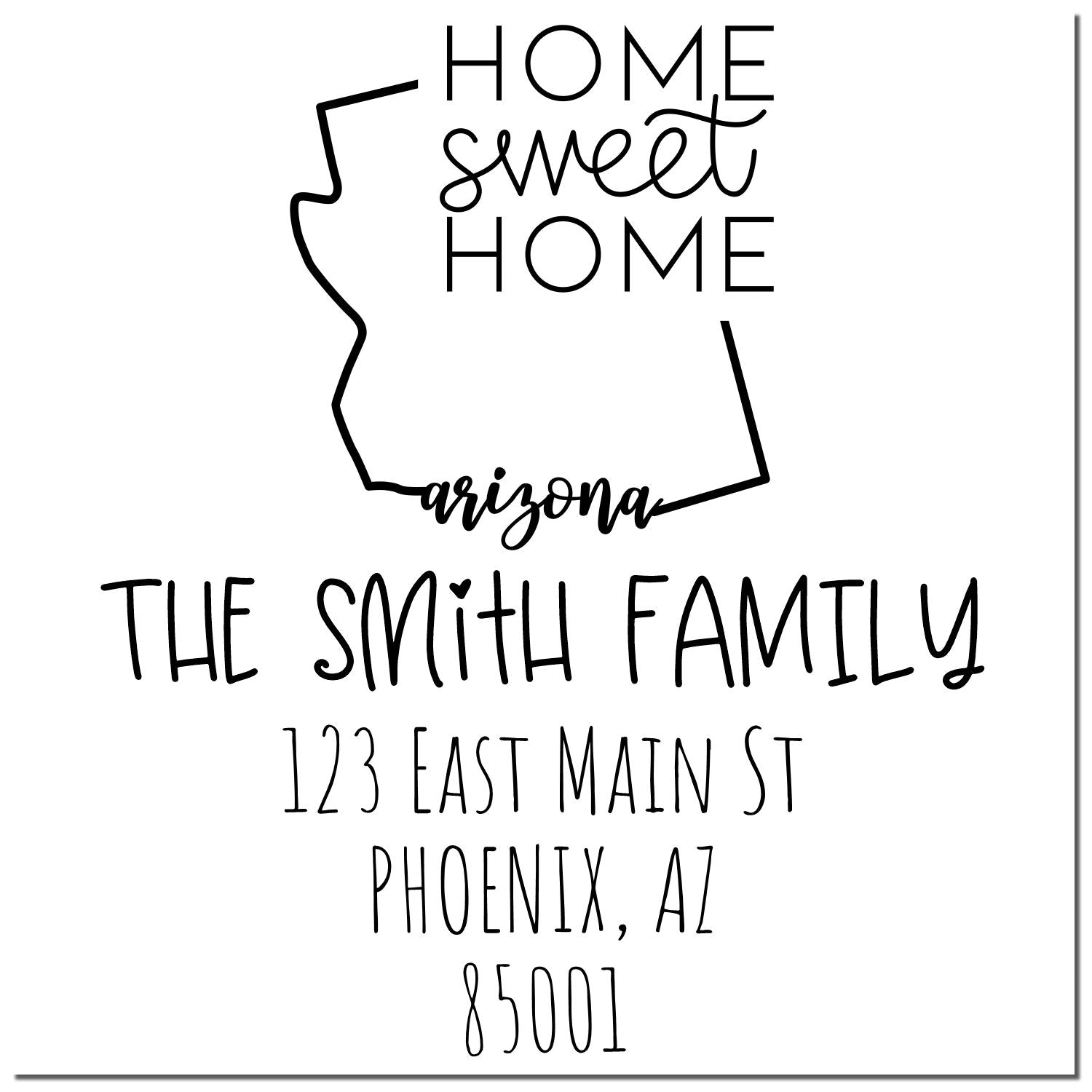 PSI Pre-Inked Arizona Home Sweet Home Custom New Address Stamp