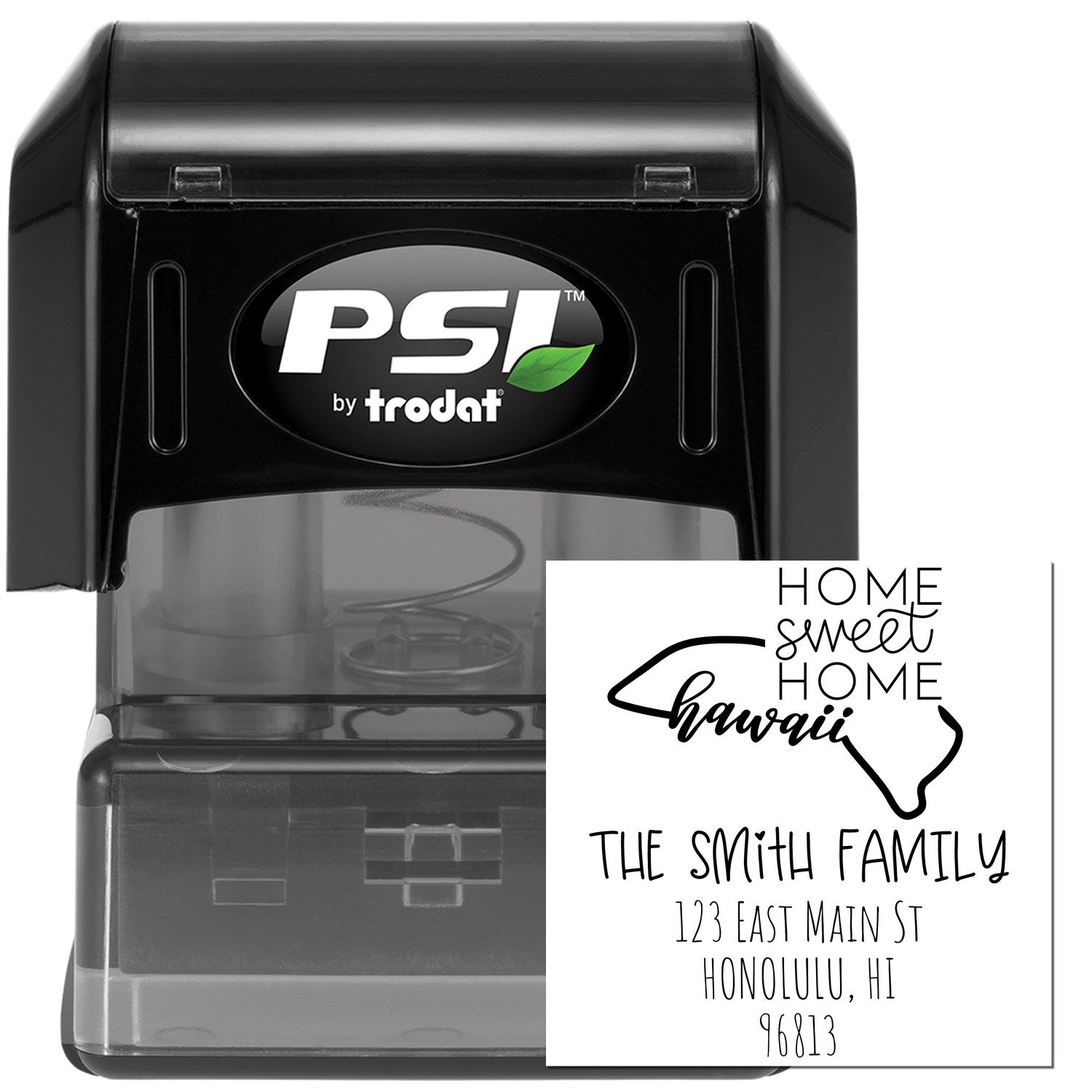 PSI Pre-Inked Hawaii Home Sweet Home Custom Address Label Rubber Stamp