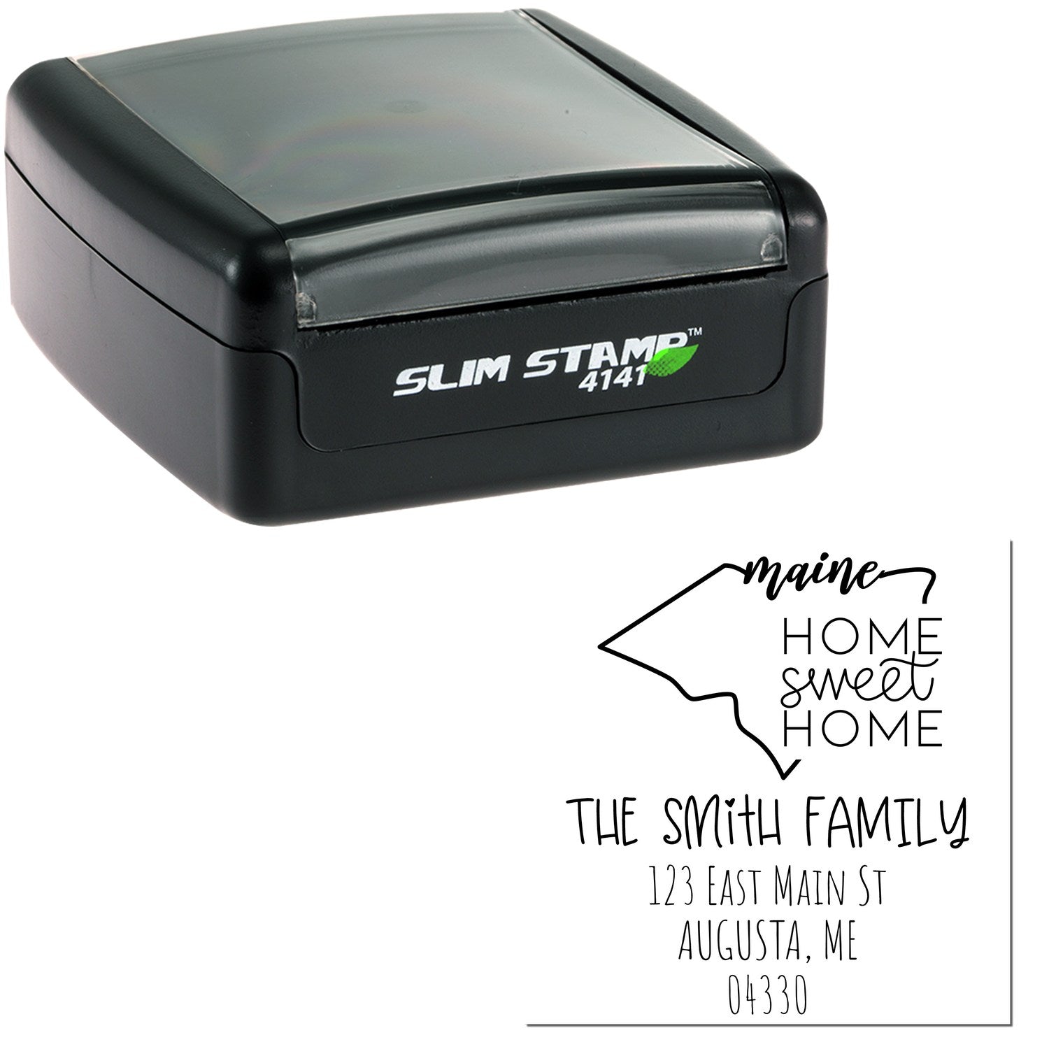 Slim Maine Home Sweet Home Customized Home Address Stamp