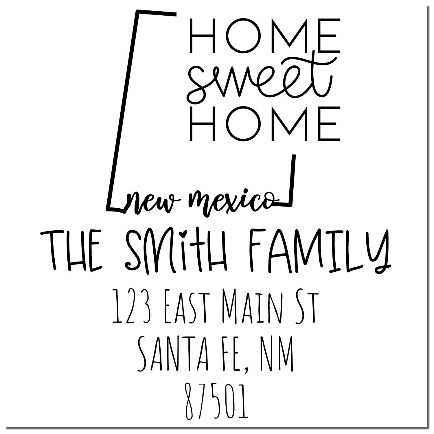 Wood Handle New Mexico Home Sweet Home Customized Return Address Stamp