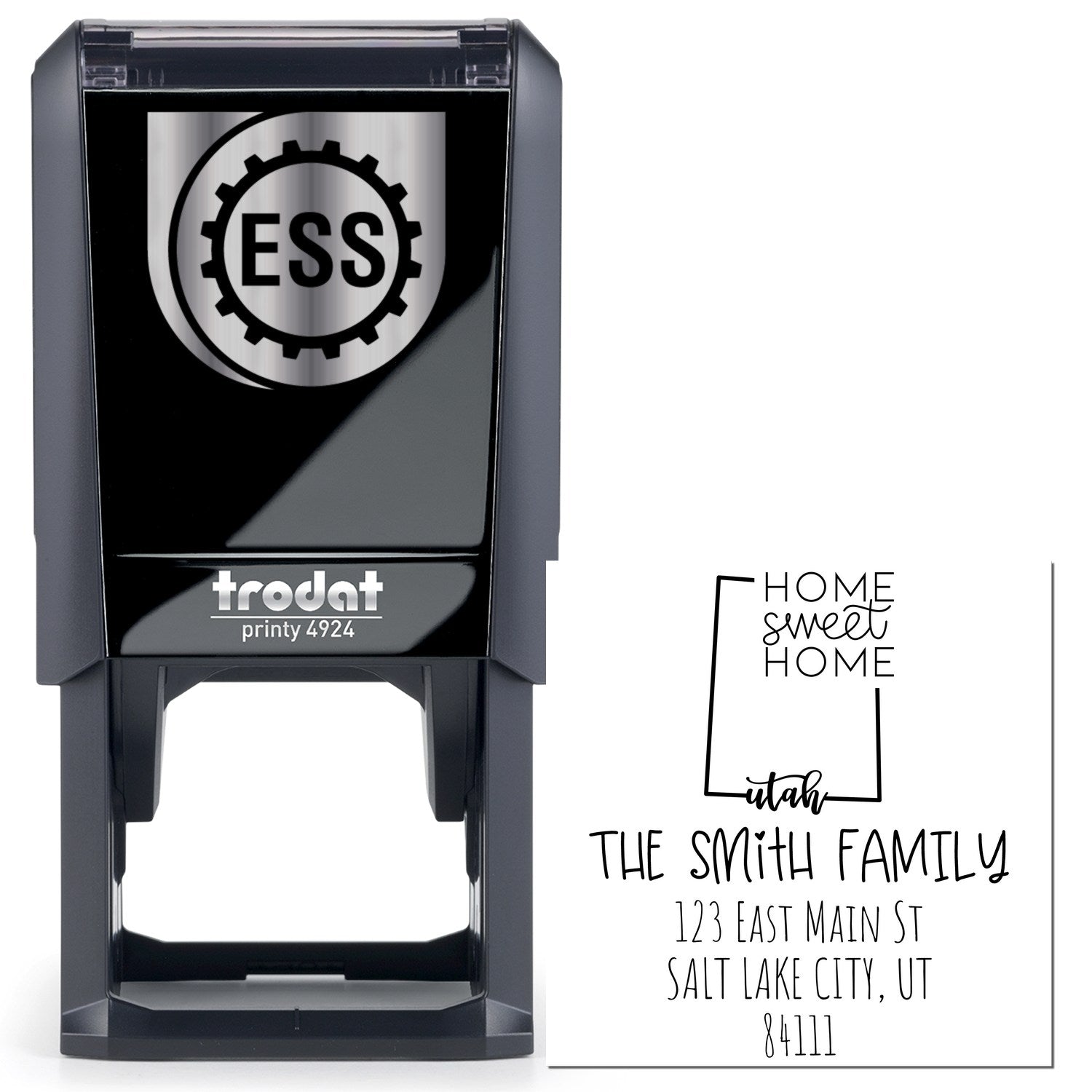 Self-Inking Utah Home Sweet Home Customized Mailing Address Stamp