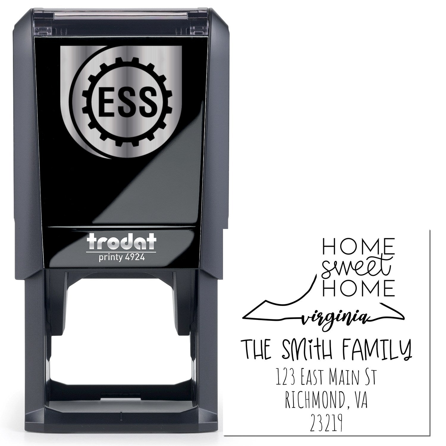 Self-Inking Virginia Home Sweet Home Customized Mailing Address Rubber Stamp