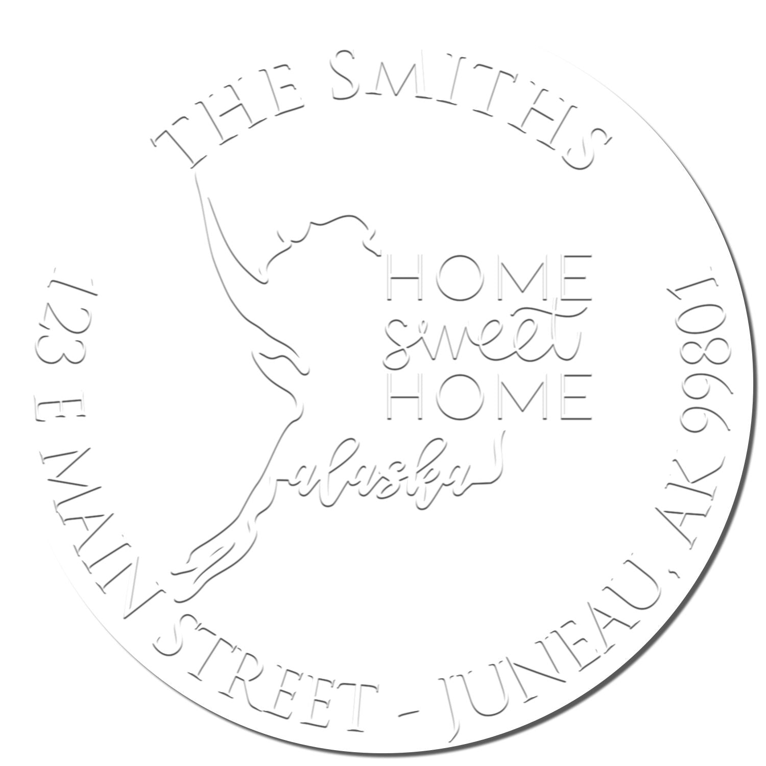 Round AK Soft Personalized Mailing Address Stamp Embosser