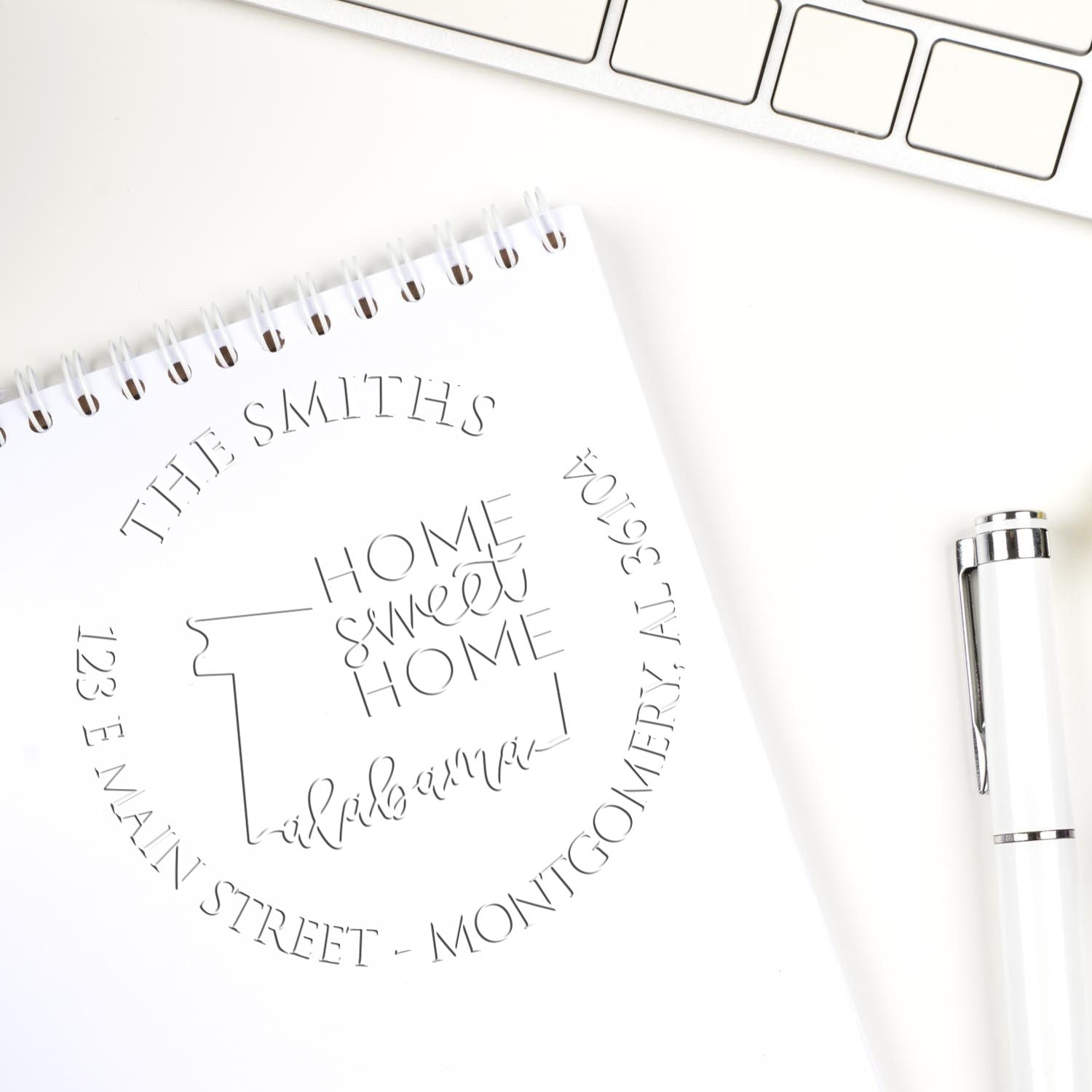 Round AL Soft Personalized Mailing Address Seal Embosser