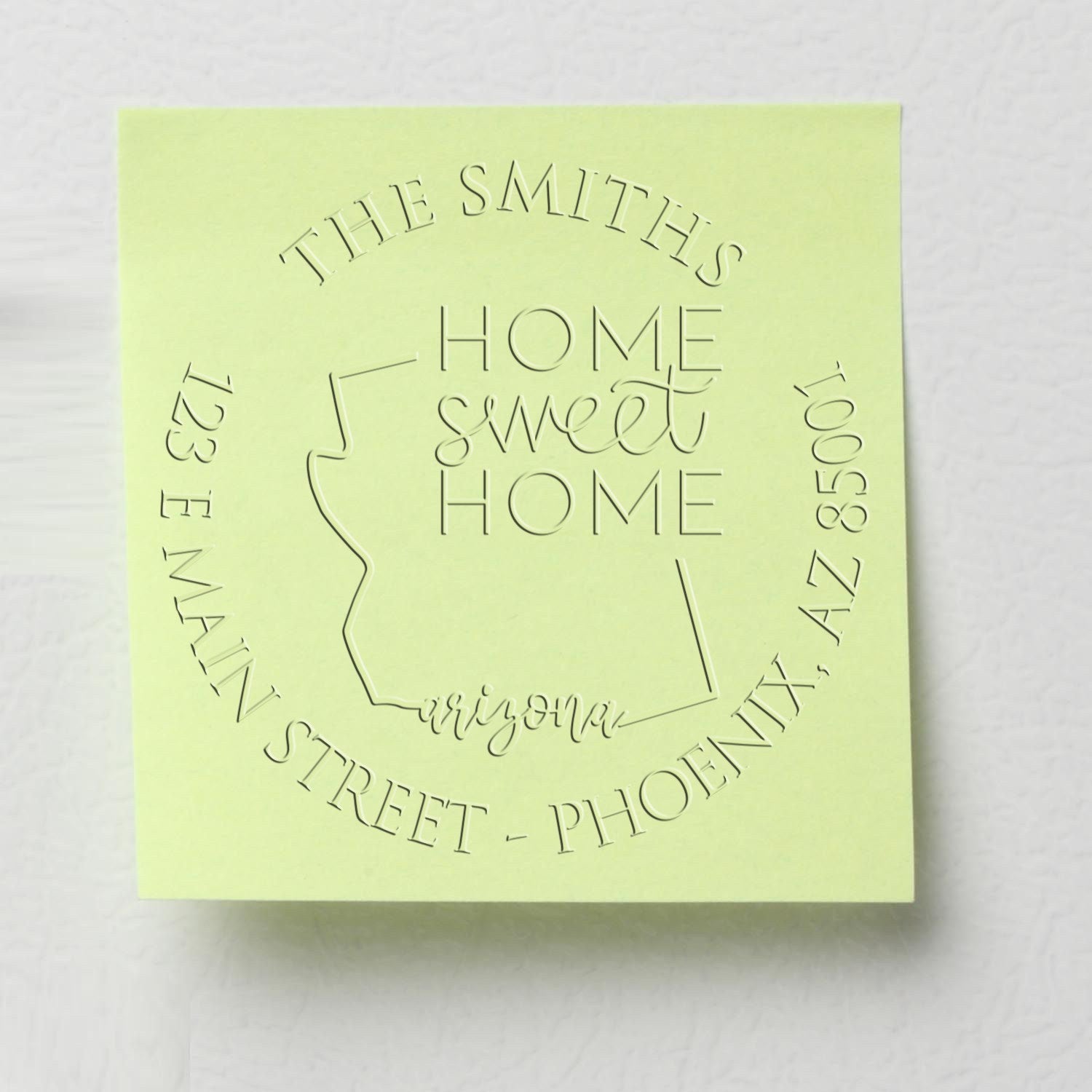 Round AZ Soft Personalized Mailing Address Seal Stamp Embosser