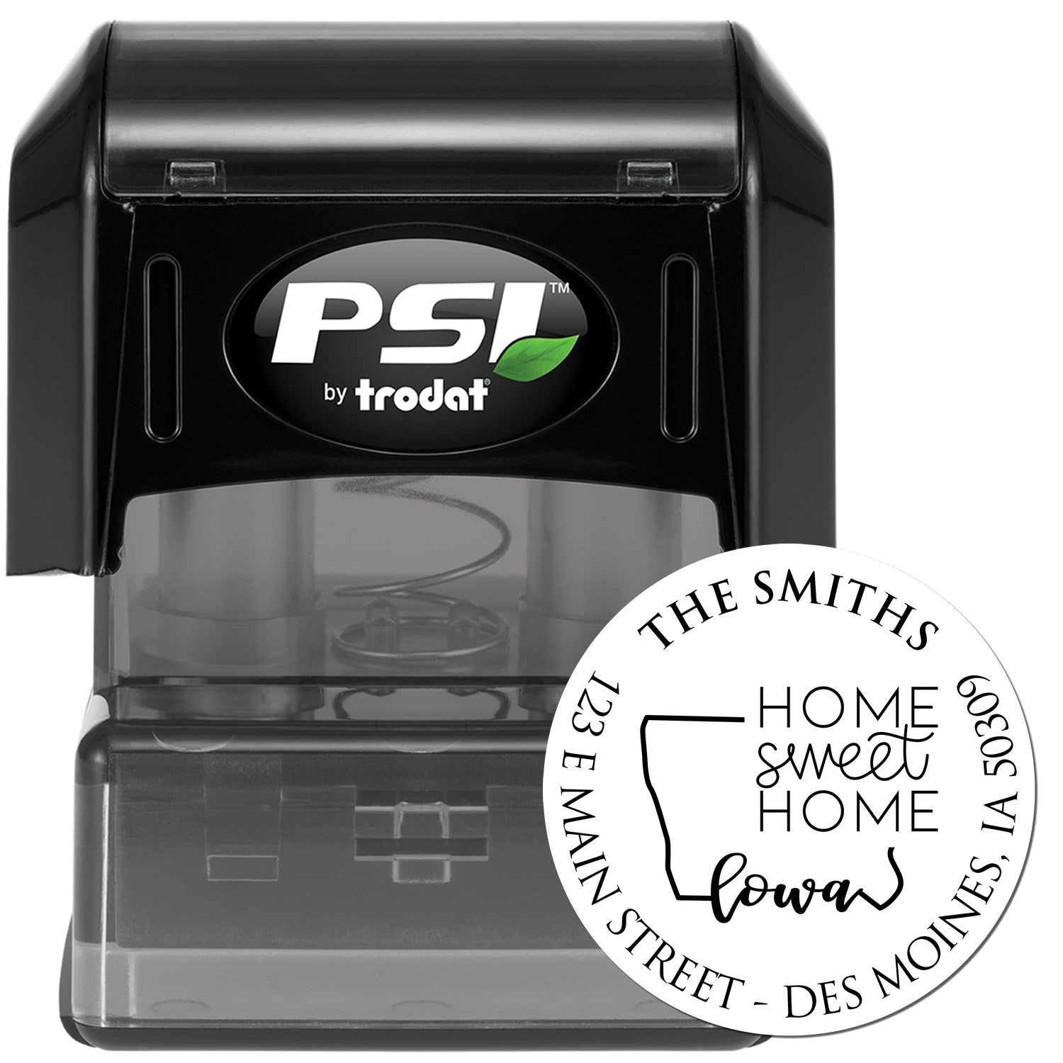 Round PSI Indiana State Home Sweet Home Name and Address Stamper