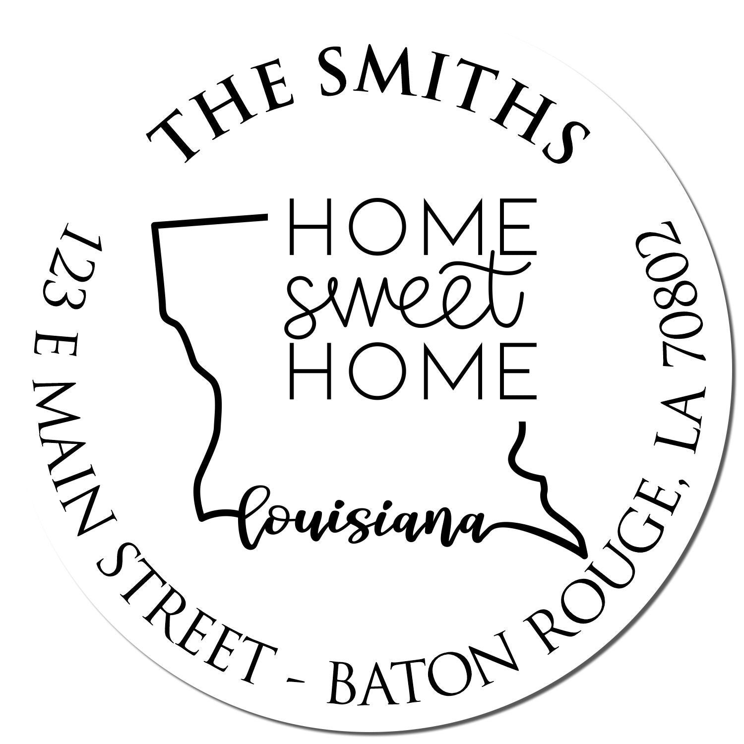 Self-Inking Round Kentucky State Home Sweet Home Personalized Name and Address Rubber Stamp