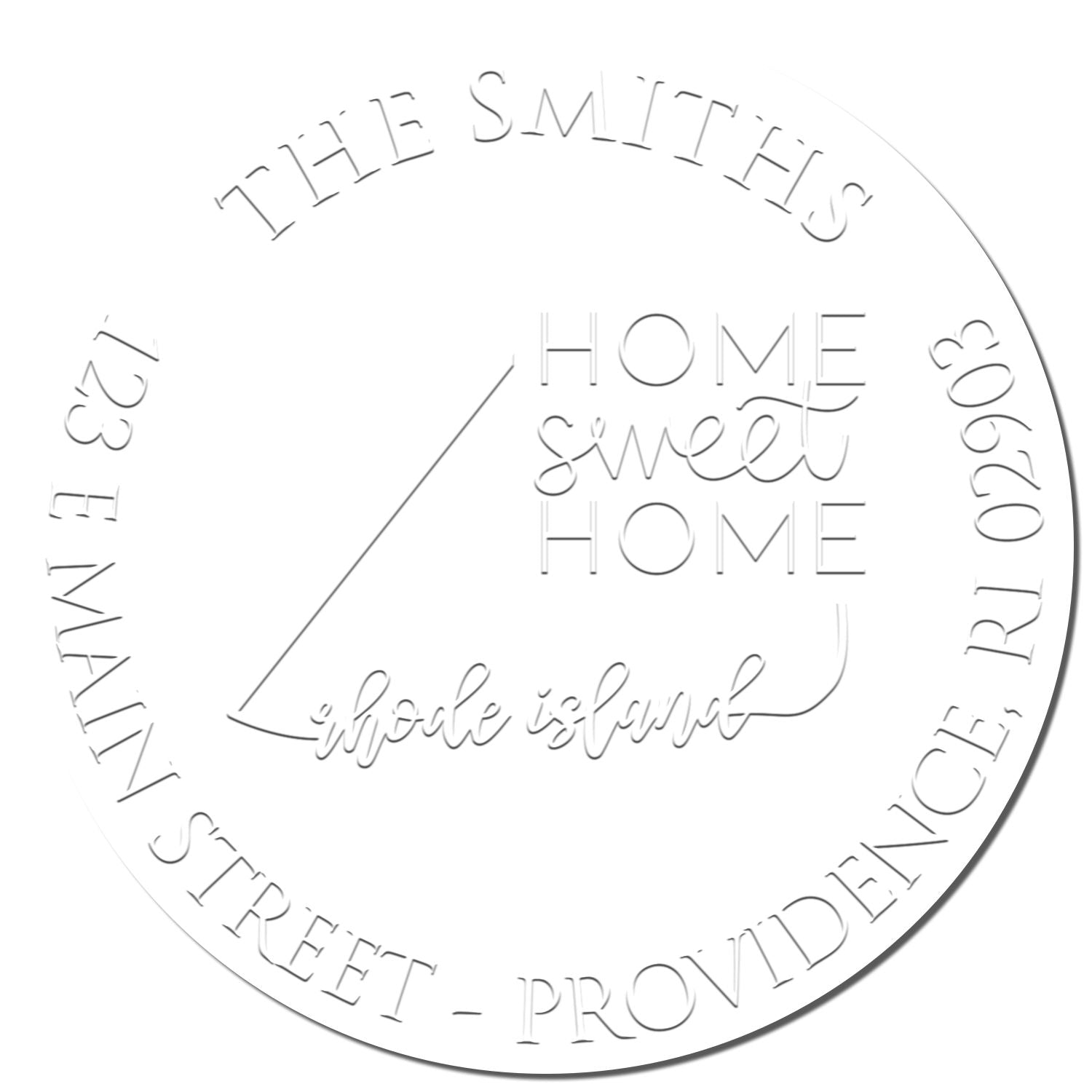 Round RI Soft Personalizable Address Seal Stamp Embosser