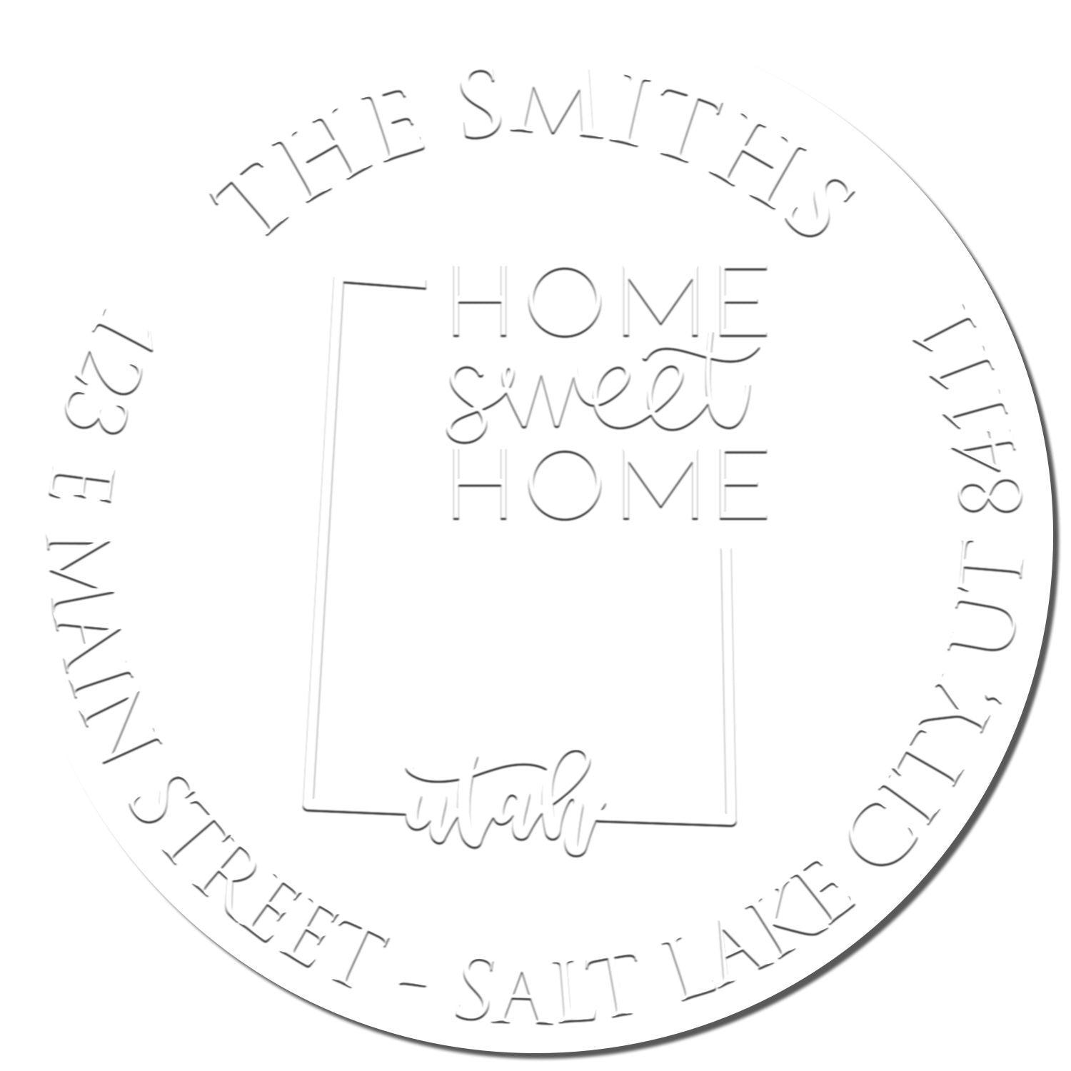 Round UT Soft Personalizable Address Embosser Seal Stamp