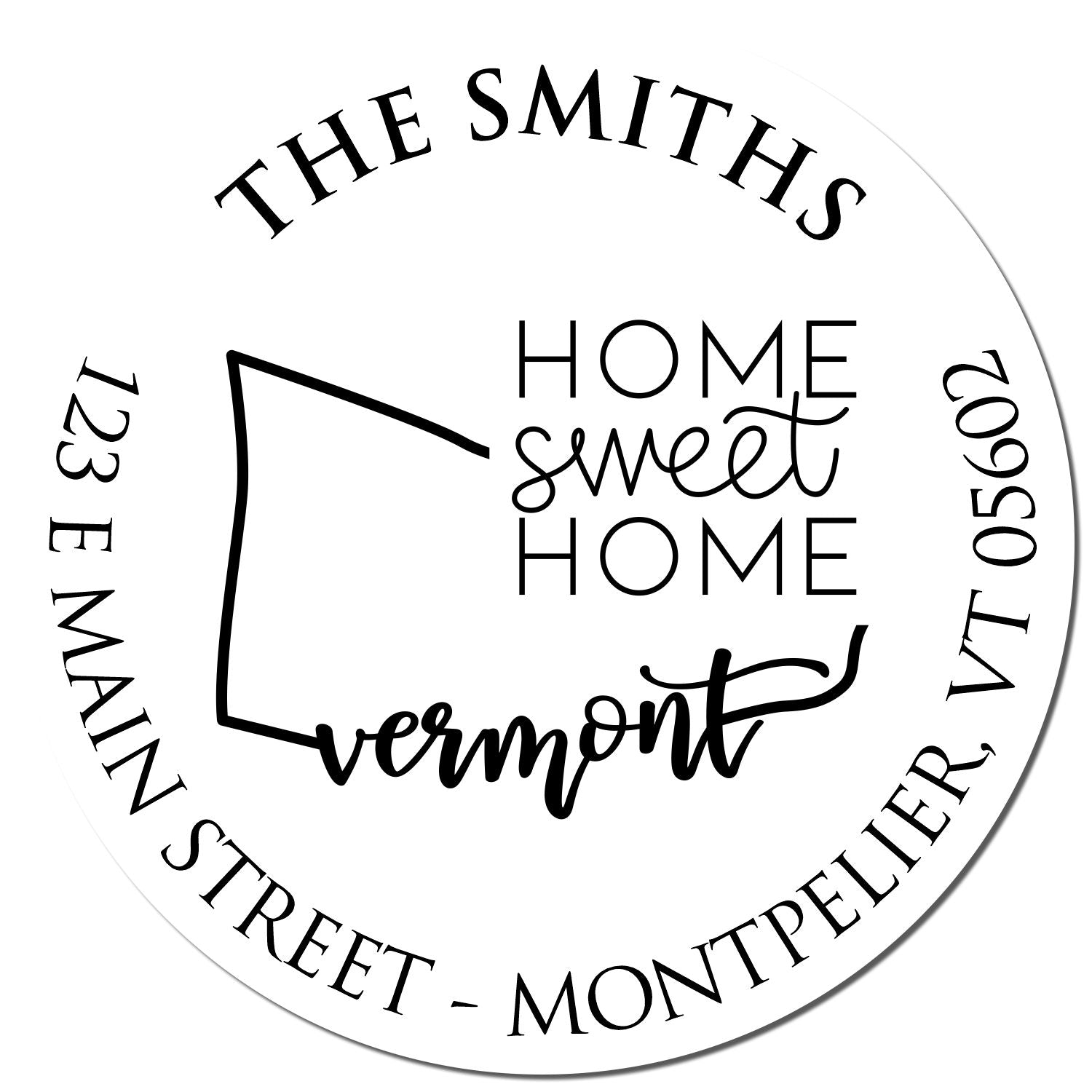 Self-Inking Round Virginia State Home Sweet Home Custom Address Return Stamper