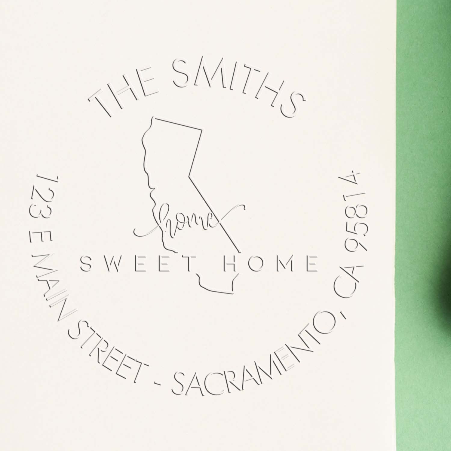 Sweet Home CA Soft Customized Mail Address Embosser Seal Stamp