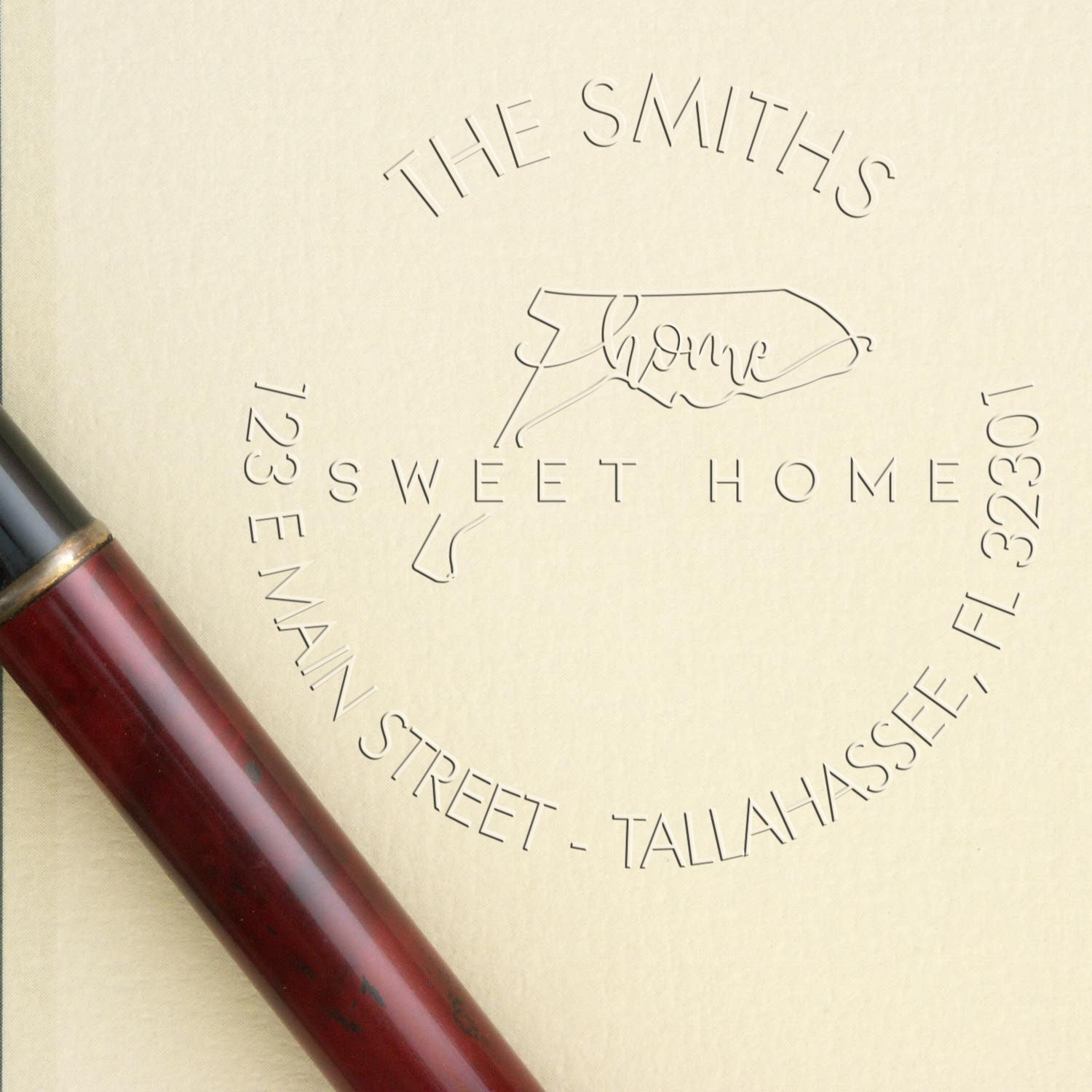 Sweet Home FL Soft Customized Name and Address Embosser Seal