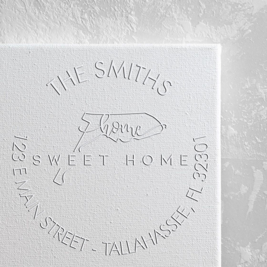 Sweet Home FL Soft Customized Name and Address Embosser Seal