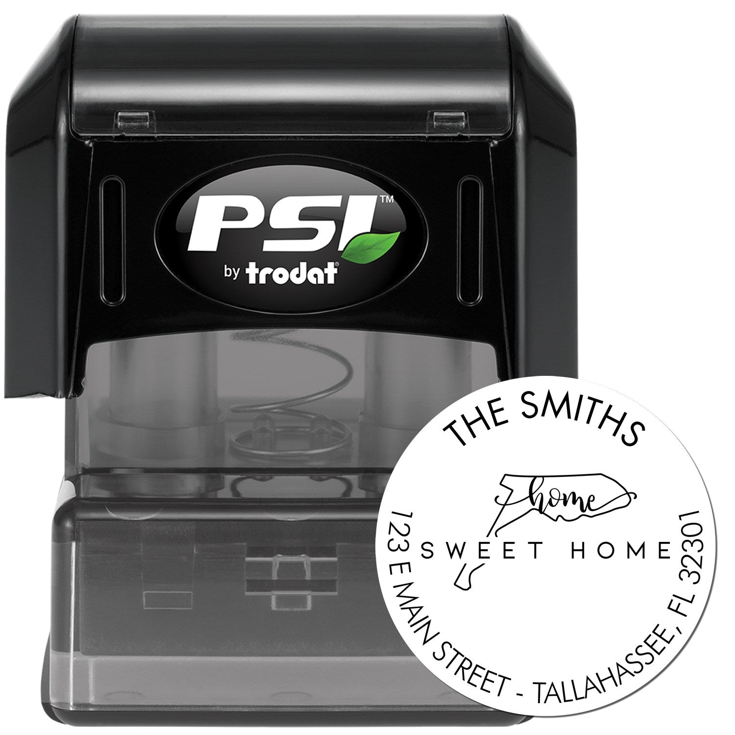 Round PSI Home Sweet Home for Florida Return Address Pre-Inked Stamp