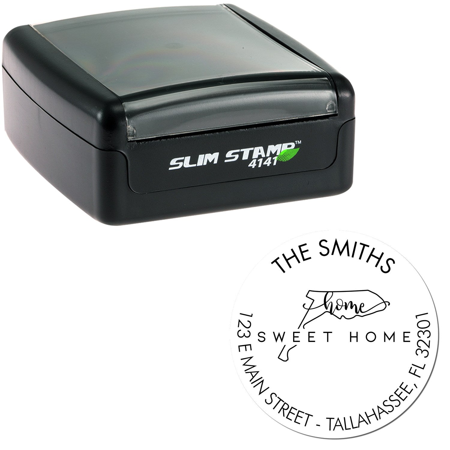 Slim Home Sweet Home for Florida Personalized Address Pre-Inked Stamp